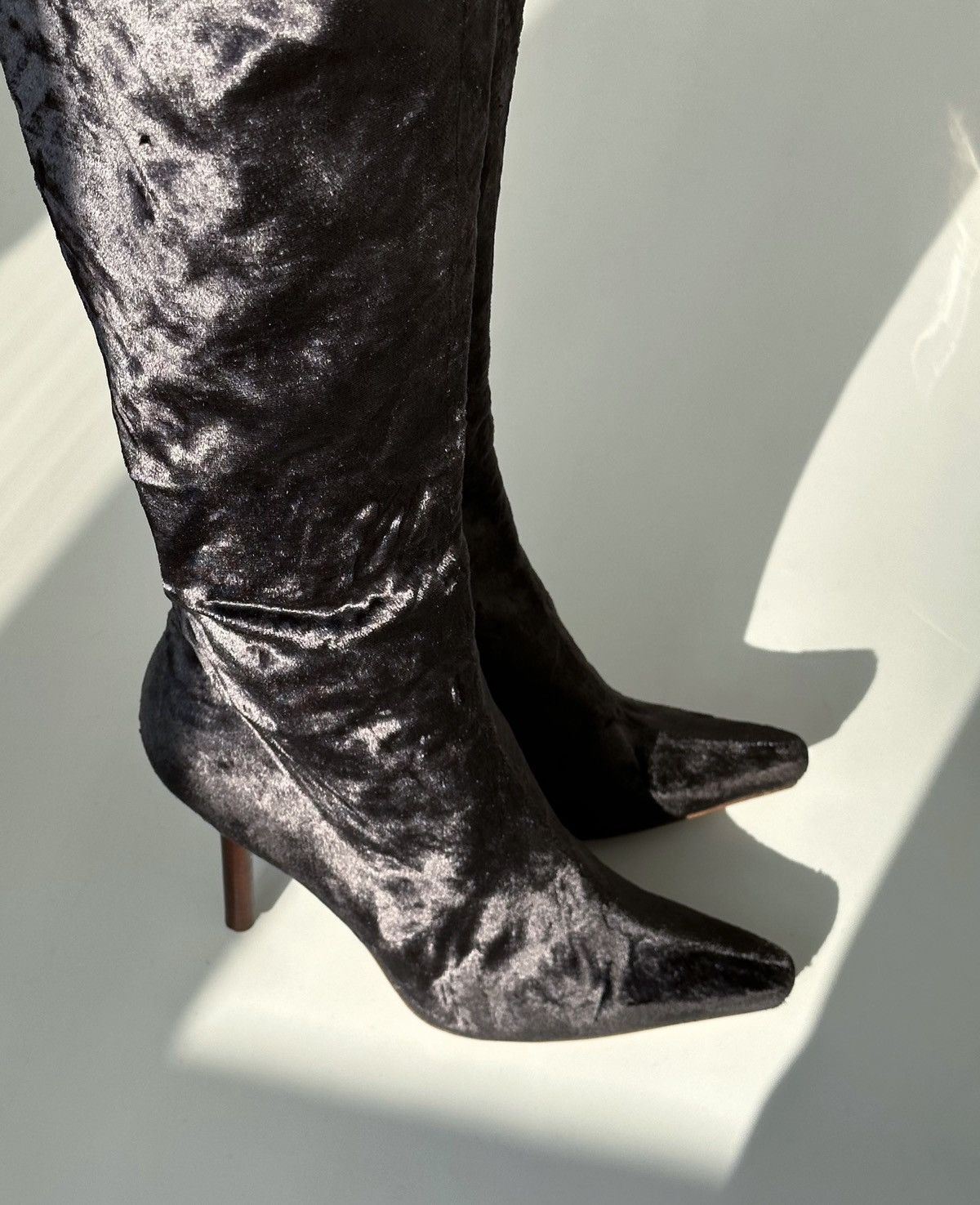 Gucci *sz38* GUCCI Tom Ford FW 1999 Velvet Stretch Boots runway Size US 8 / IT 38 - 11 Thumbnail