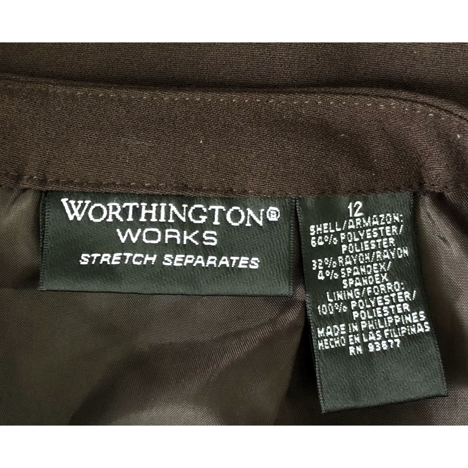 Worthington Worthington Works Flare Skirt 12 Brown Knee Length 32"W Career Workwear Casual Size 34" / US 12 / IT 48 - 3 Thumbnail
