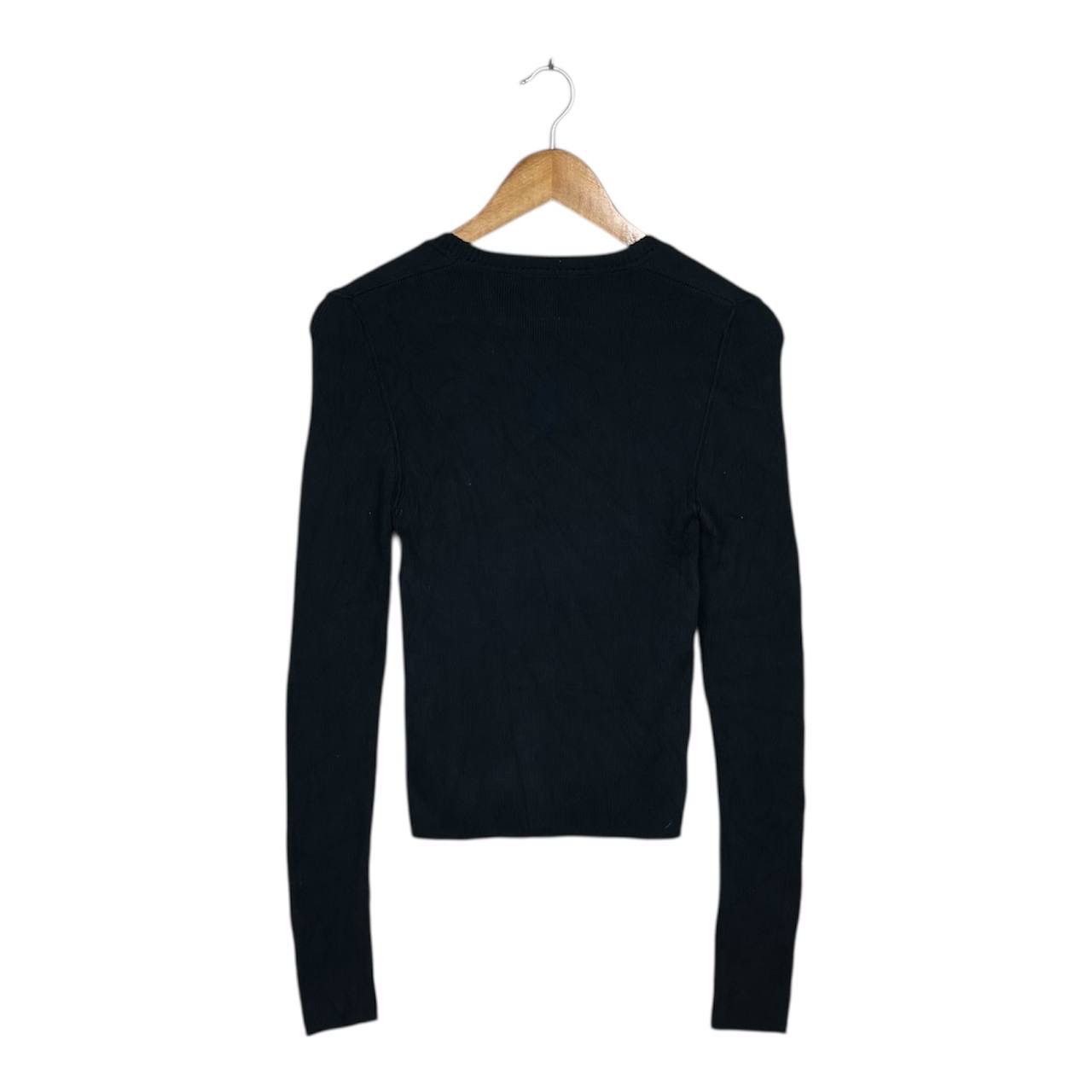 Sonia Rykiel Sonia Rykiel Black Rib Knit Long Sleeve Shirt Size S / US 4 / IT 40 - 2 Thumbnail