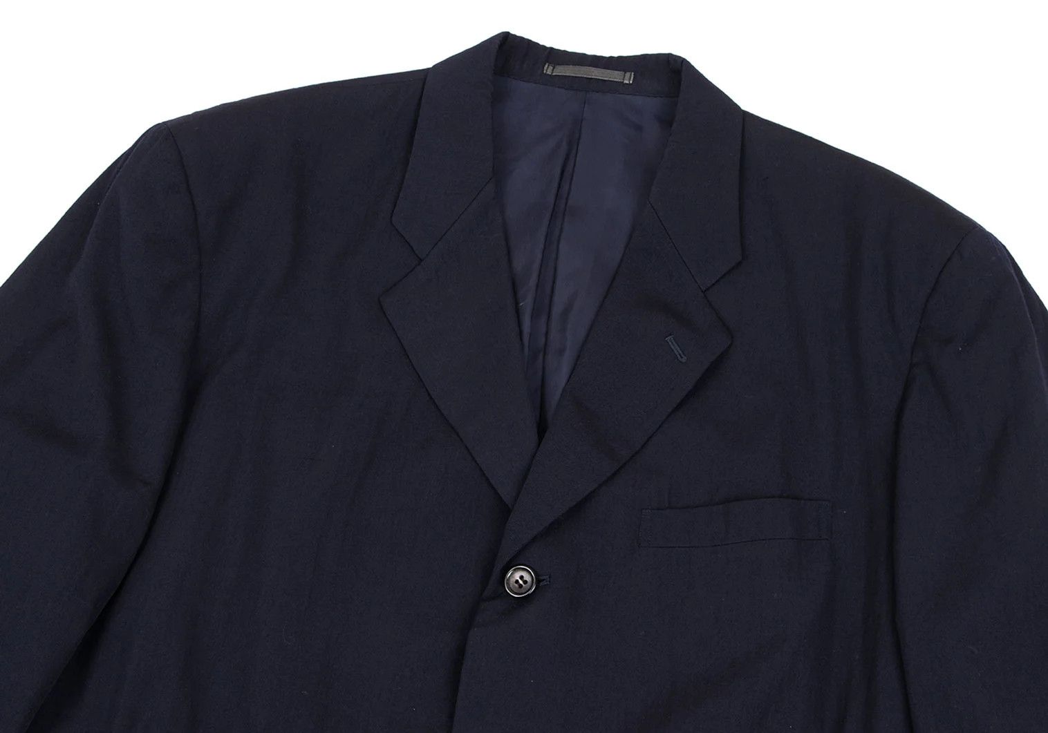 Comme des Garcons Homme Plus Wool Gabardine Gathered Jacket in Navy M Size US M / EU 48-50 / 2 - 2 Thumbnail
