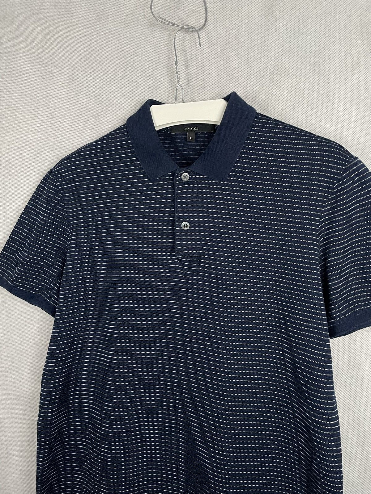 Designer × Gucci × Vintage Gucci Vintage Navy Polo Striped T-shirt Tee Designer Luxury Size US M / EU 48-50 / 2 - 5 Thumbnail