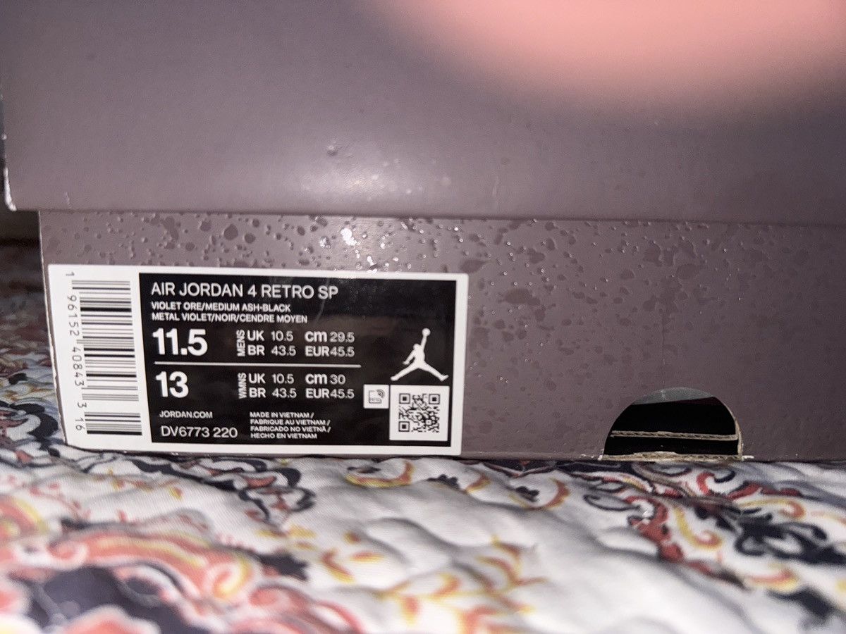 Jordan Brand A Ma Maniere Violet Ore Jordan 4 Size US 11.5 / EU 44-45 - 10 Thumbnail
