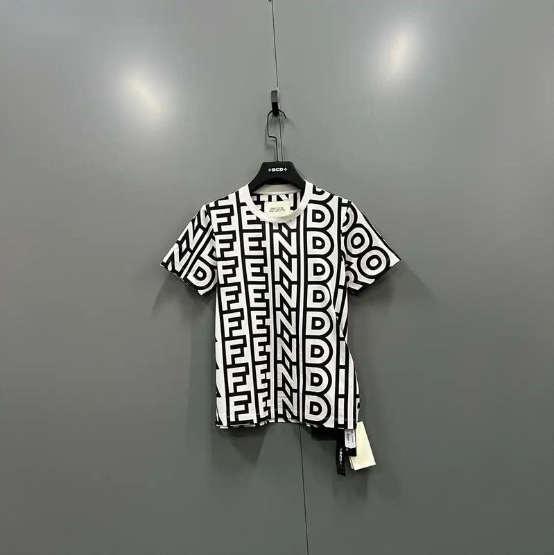 Fendi Fendi Summer Black Cotton Logo Short Sleeve Tee 0089 Size XXS / US 00 / IT 34 - 1 Thumbnail