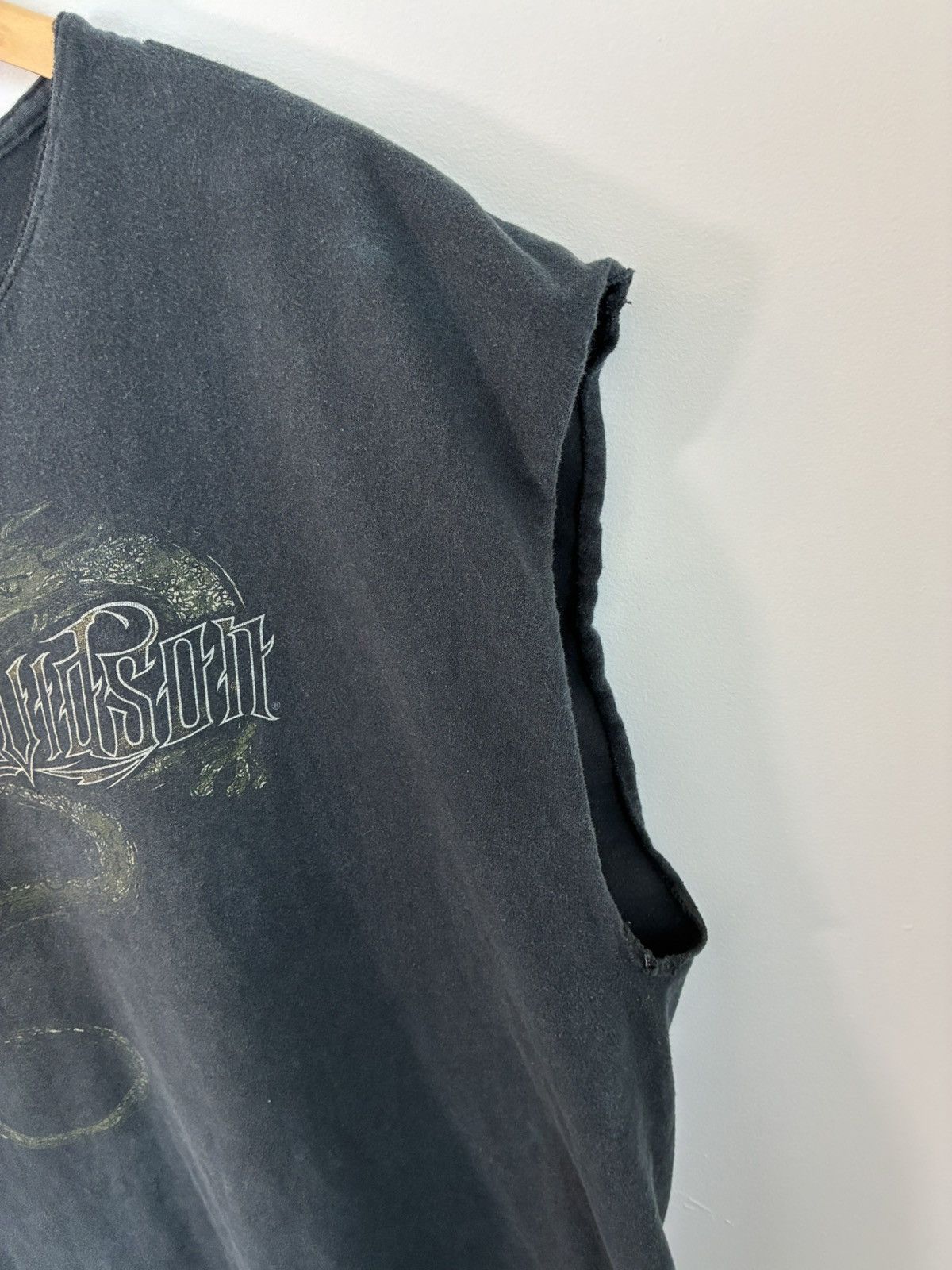 Harley Davidson Thrashed Green Dragon Harley Davidson Faded Cut Off Size US XL / EU 56 / 4 - 4 Thumbnail