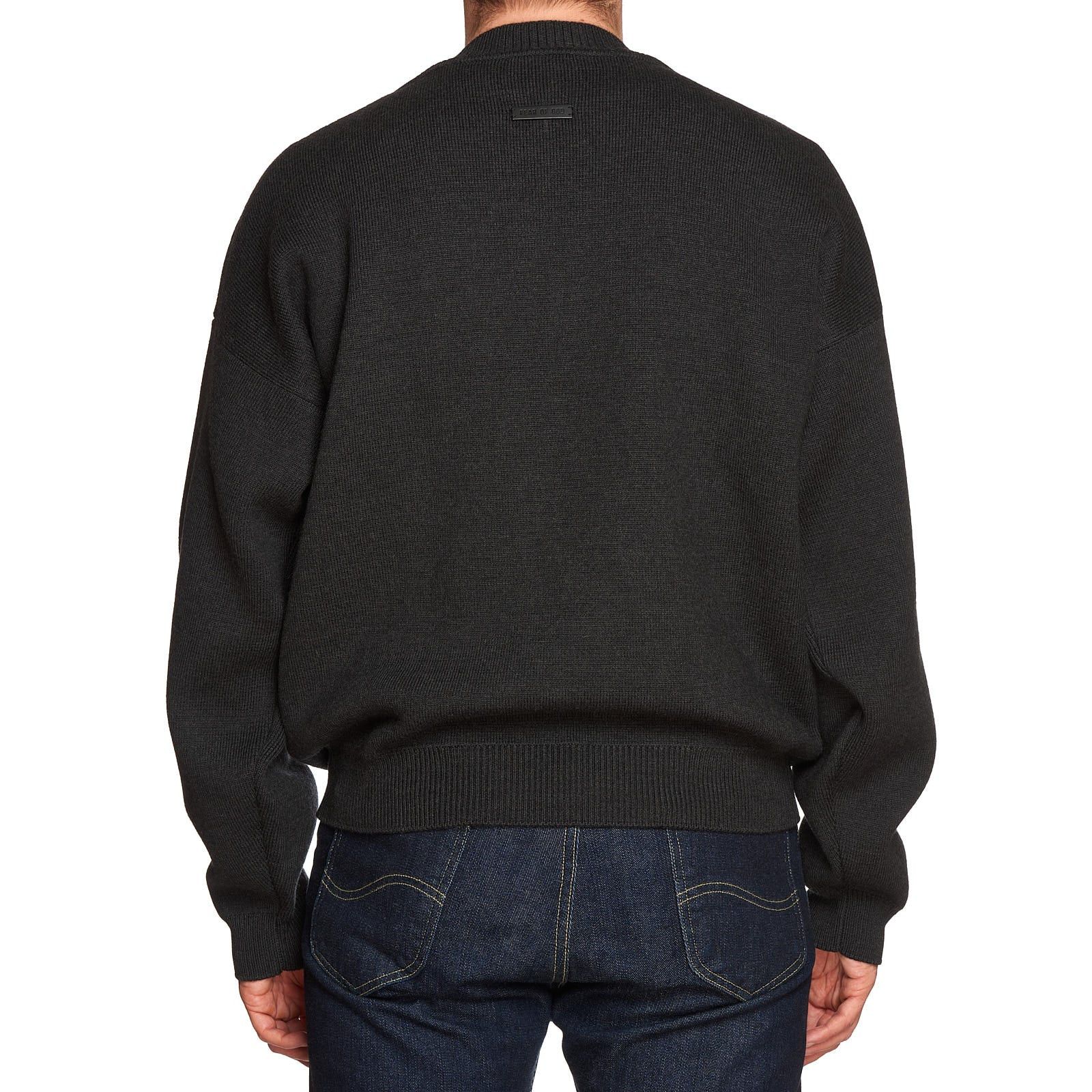 Fear of God FEAR OF GOD Heather Black Virgin Wool Knit Crewneck Sweater Size US L / EU 52-54 / 3 - 2 Thumbnail