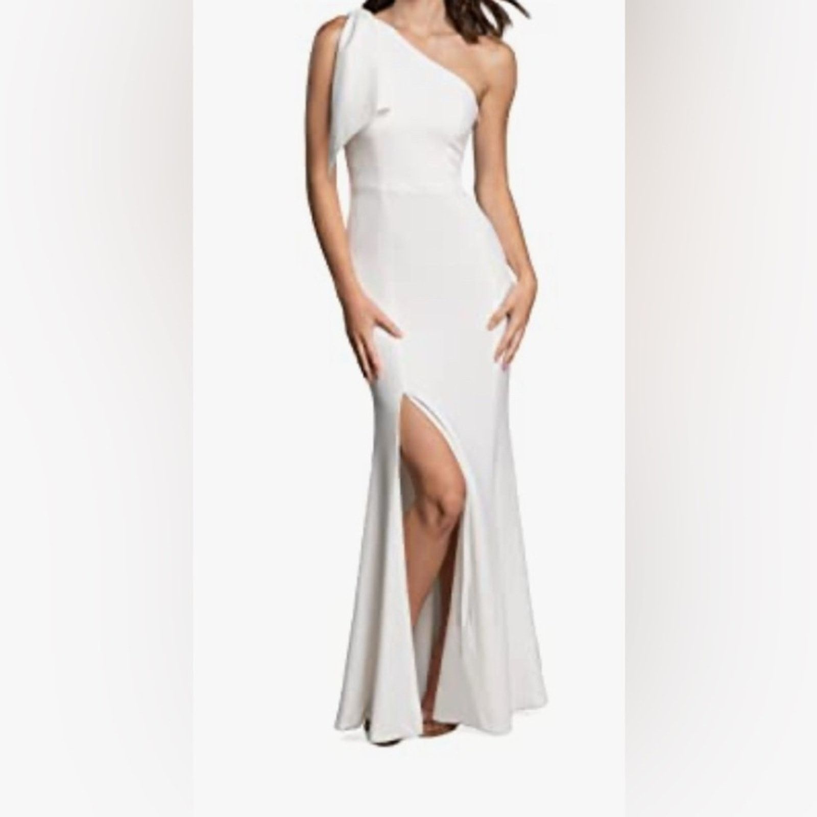Dress the Population Dress the Population Georgina Asymmetrical Bow Dress White M Size M / US 6-8 / IT 42-44 - 11 Thumbnail