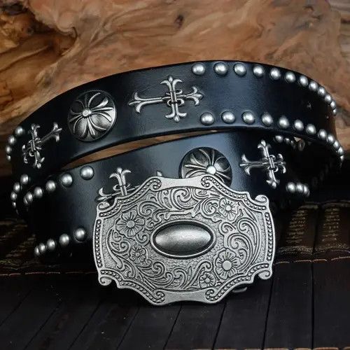 Japanese Brand × Vintage 2 belt,Retro Heavy Metal Rivets Punk Style (7 variant size) Size ONE SIZE - 2 Thumbnail