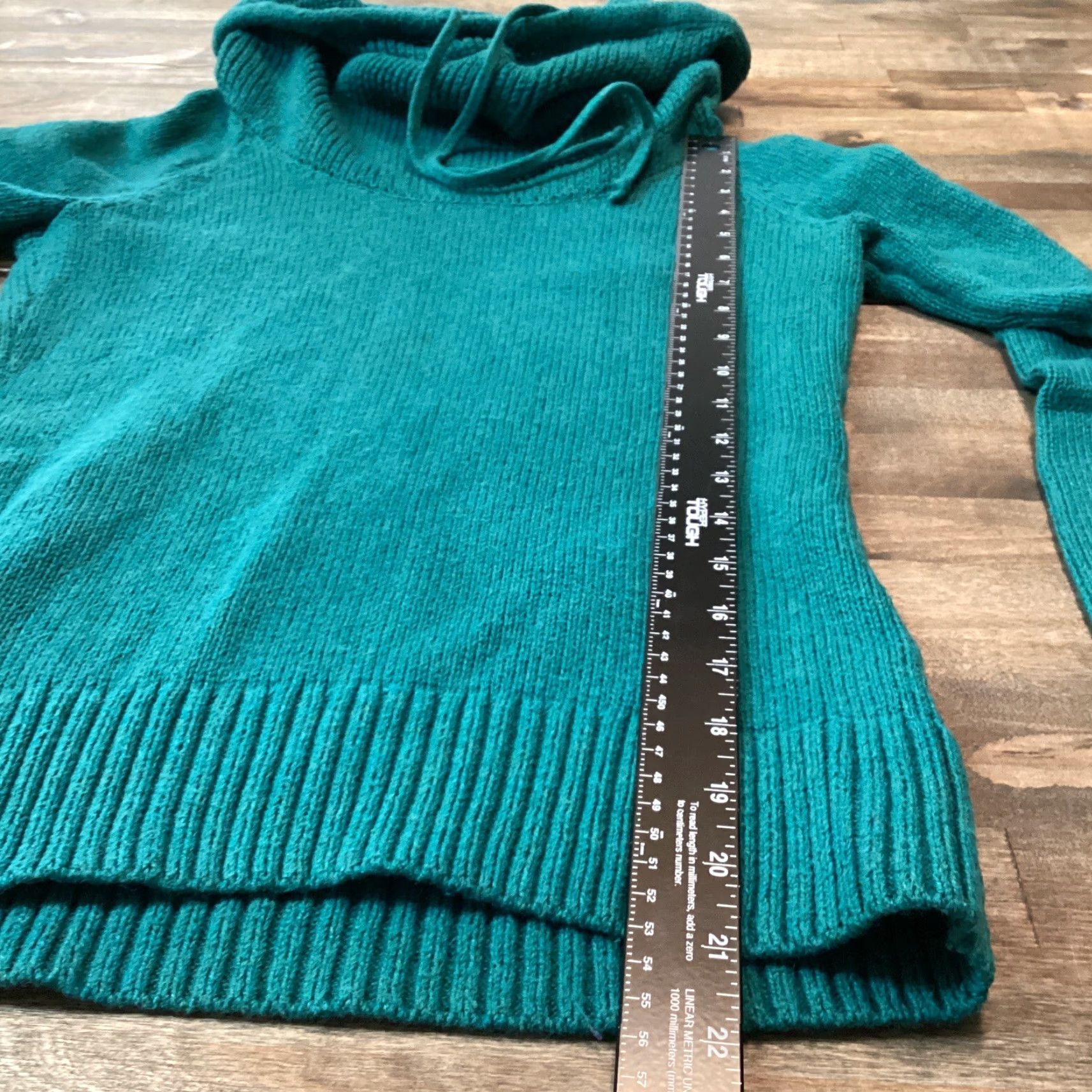 Altea VINTAGE Columbia Sweater Women XS Teal Green Cotton Wool Cowl Neck Pullover Casual Knit Size XS / US 0-2 / IT 36-38 - 5 Thumbnail