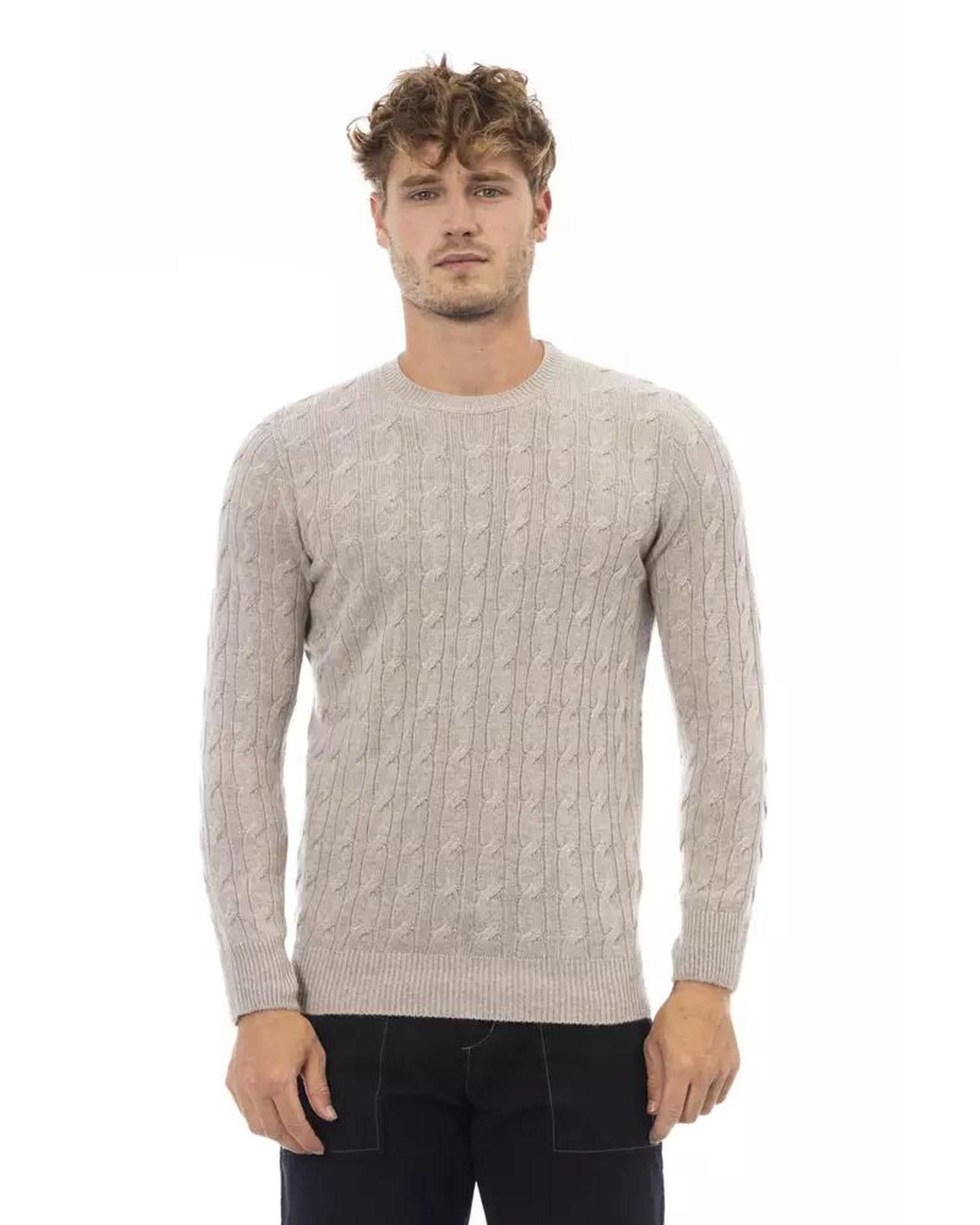 image of Alpha Studio Crewneck Sweater in Beige, Men's (Size XL)