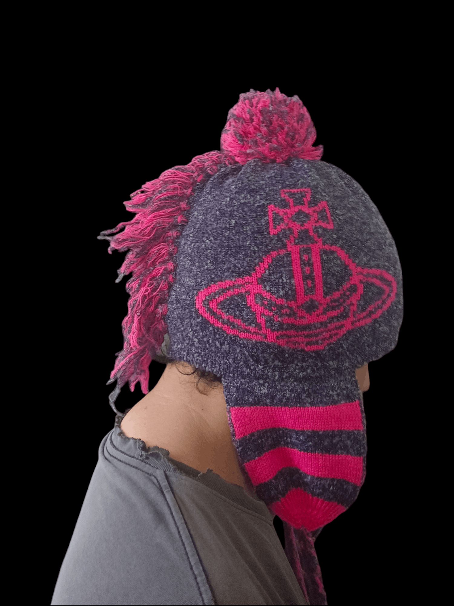 Vivienne Westwood VERY RARE🔥VIVIENNE WESTWOOD MOHAWK BEANIE EARFLAP Size ONE SIZE - 2 Thumbnail
