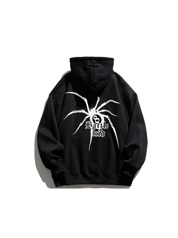 Designer × Japanese Brand Hip Hop Spider Print Thickened Loose Hooded Sweatshirt Size US L / EU 52-54 / 3 - 5 Thumbnail
