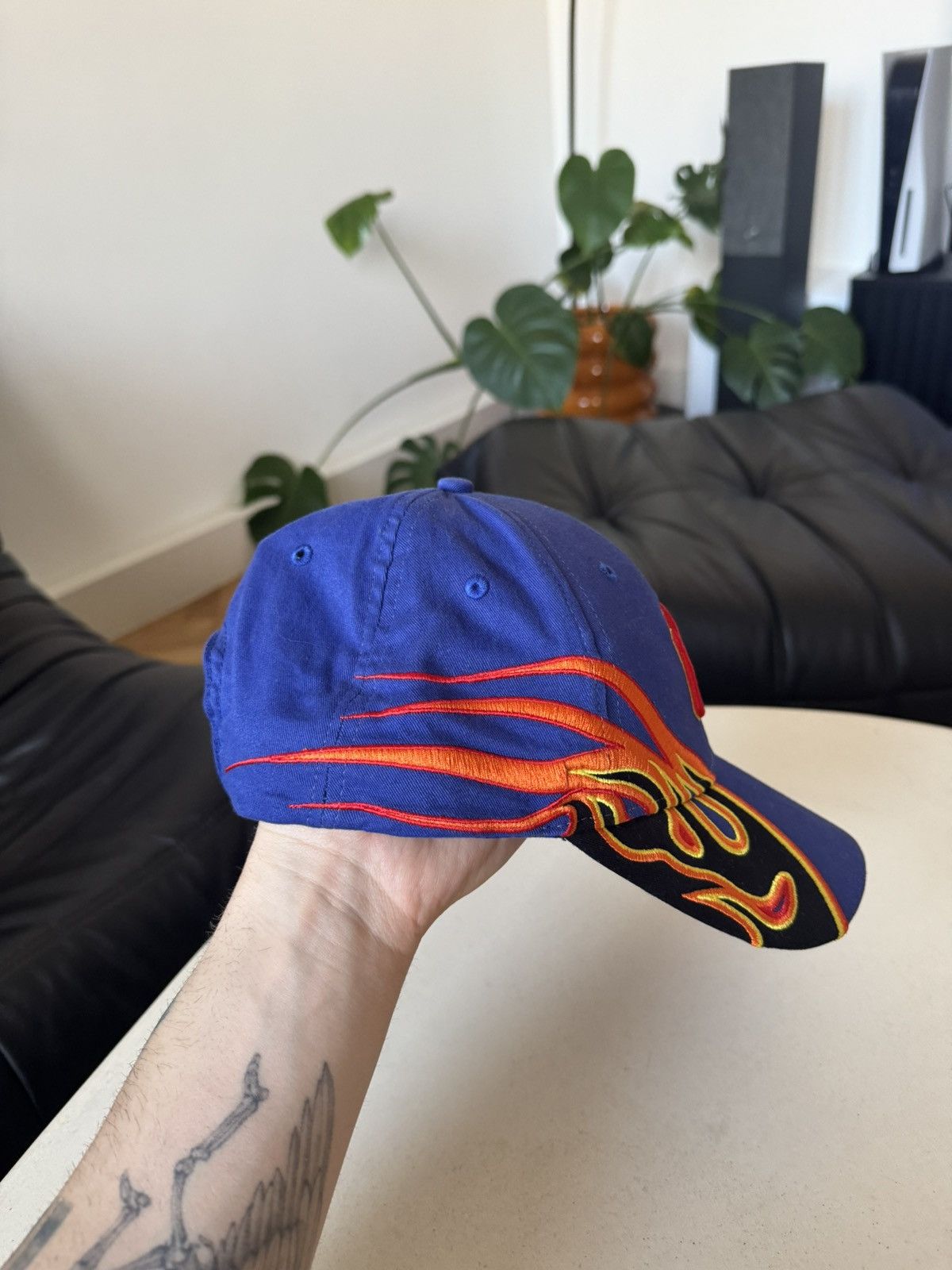 Vintage Vintage Y2k Flame Hat New York NY Streetwear Cap Snapback Size ONE SIZE - 2 Thumbnail