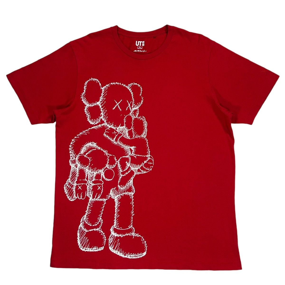 Kaws × Uniqlo Kaws x Uniqlo 2016 Clean Slate Red & White Companion T Shirt Size US XL / EU 56 / 4 - 1 Thumbnail