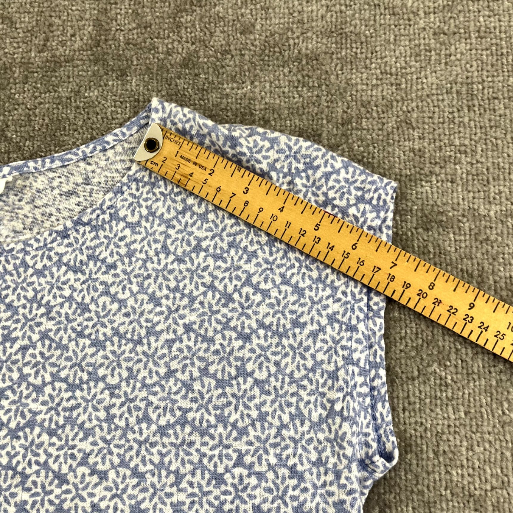 Vintage VINTAGE Sigrid Olsen Geometric Linen Blouse Womens Large Blue White Sheer Casual Summer Size L / US 10 / IT 46 - 5 Thumbnail