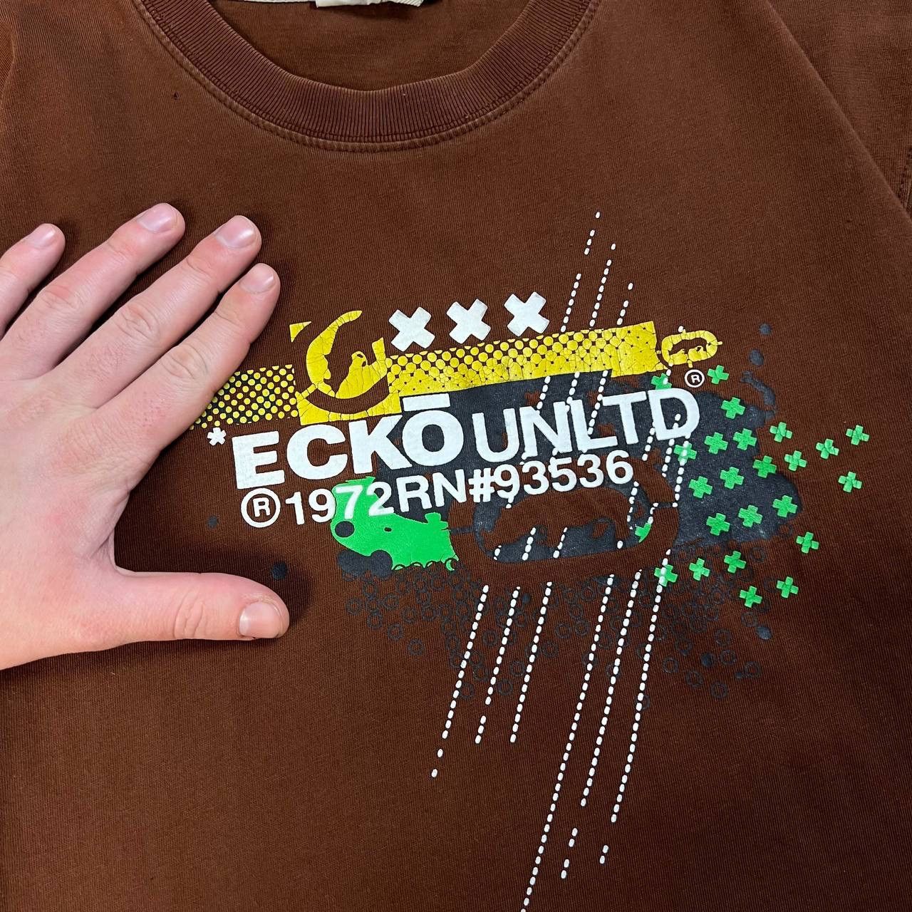 Ecko Unltd. Ecko Unltd Vintage Y2K Big Logo Brown T-Shirt 1TS38 Size US L / EU 52-54 / 3 - 3 Thumbnail