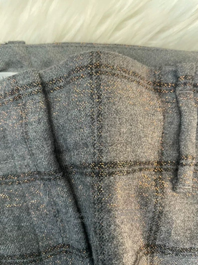 Brunello Cucinelli Brunello Cucinelli Grey Check New Wool Trousers Size 27" / US 4 / IT 40 - 7 Thumbnail