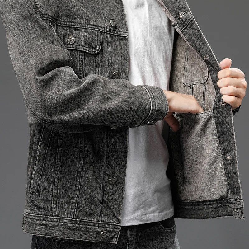 Japanese Brand Black Denim Jacket Size US L / EU 52-54 / 3 - 3 Thumbnail