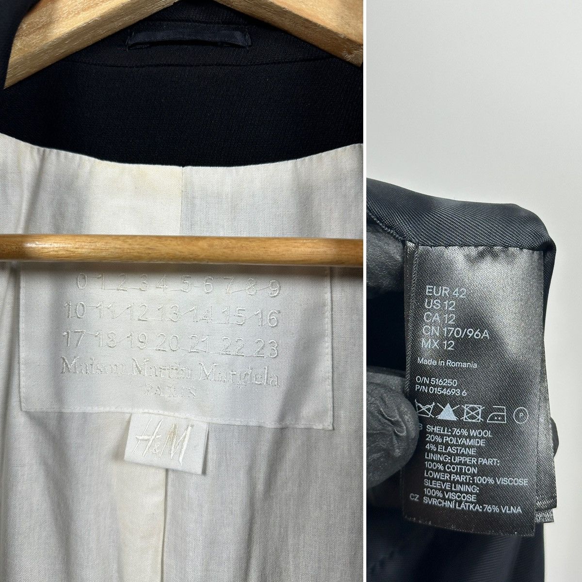 H&M × Maison Margiela Maison Martin Margiela x H&M Pagoda Shoulder Wool Blazer Size XL / US 12-14 / IT 48-50 - 23 Thumbnail
