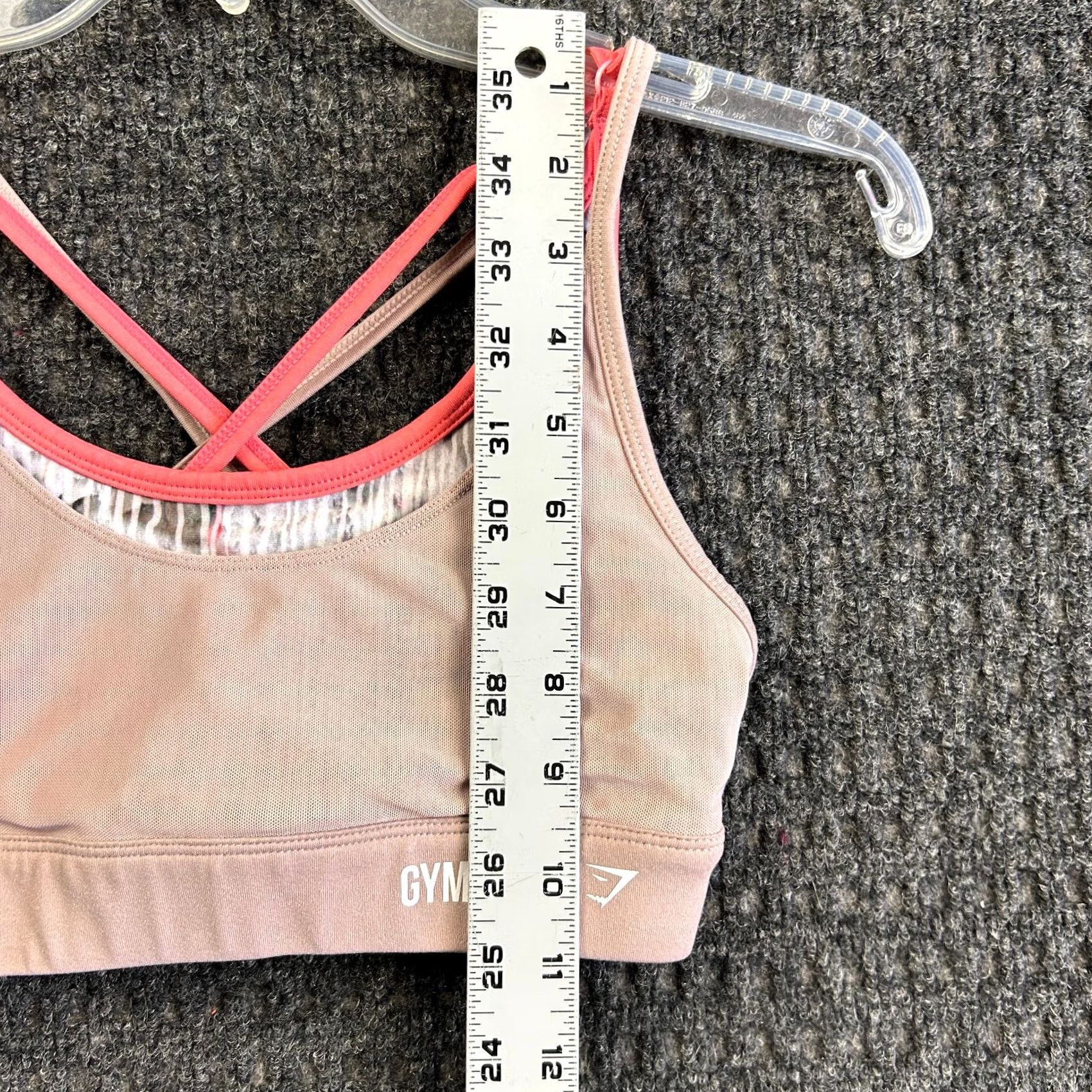 Gymshark Gymshark Sports Bra Womens S Racerback Mauve Pink Logo Athletic Activewear Size ONE SIZE - 6 Thumbnail