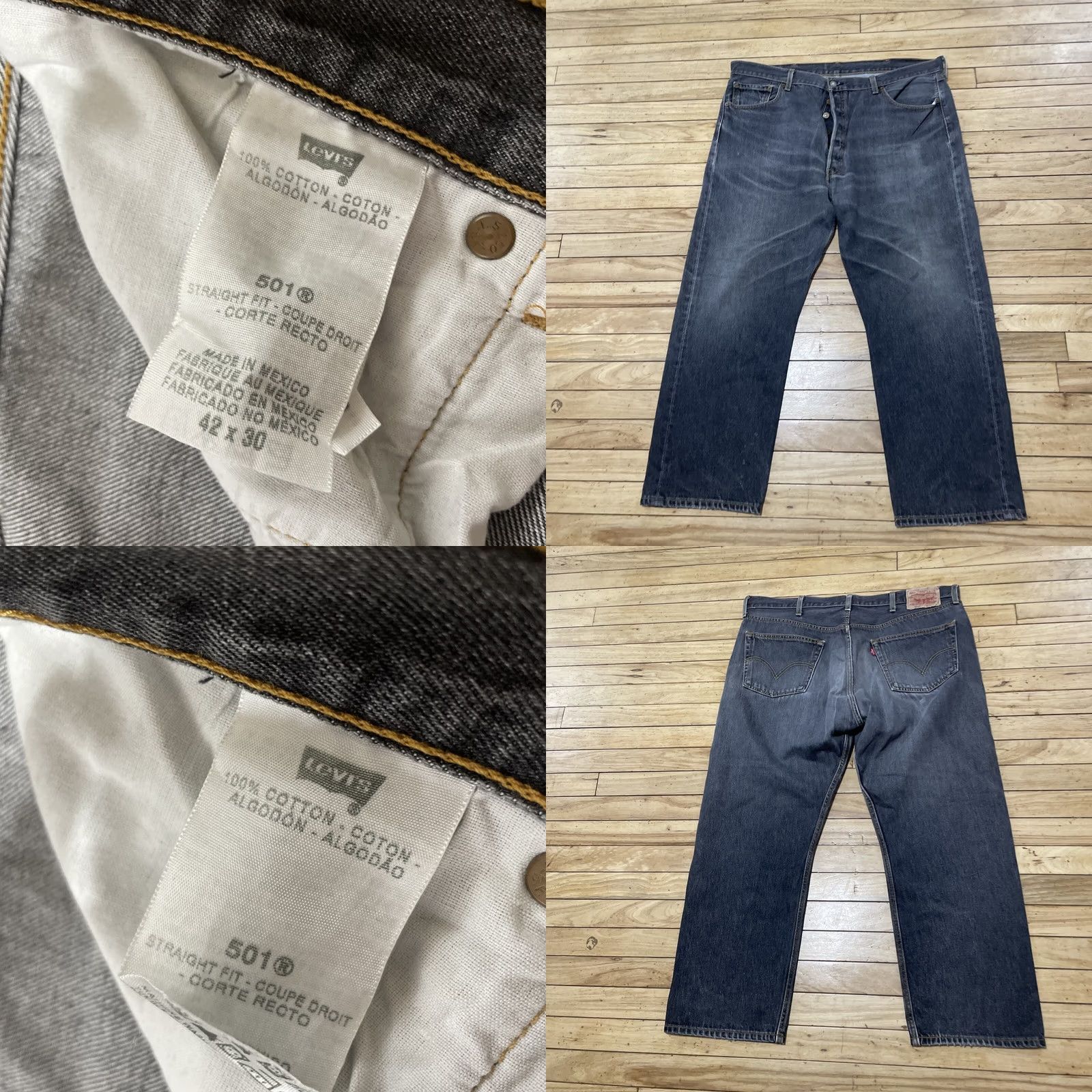 Levi's VINTAGE Levi's Jeans 501XX Denim 501 XX Men 42 Regular Black Gray Y2K Streetwear Skate Size US 42 / EU 58 - 10 Thumbnail