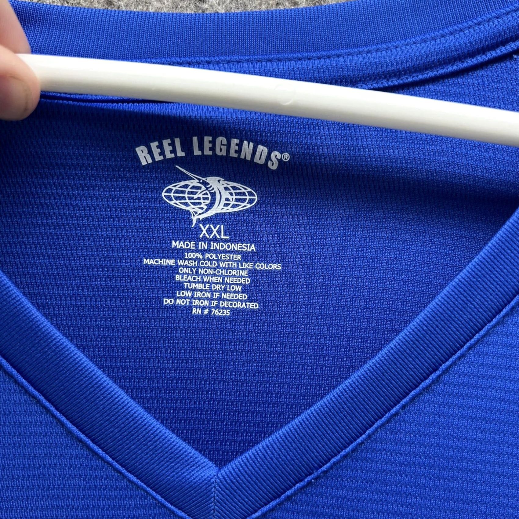 Vintage Reel Legends Shirt Men XXL Adult Blue Athletic Fit Training V Neck Polyester Size US XXL / EU 58 / 5 - 4 Thumbnail