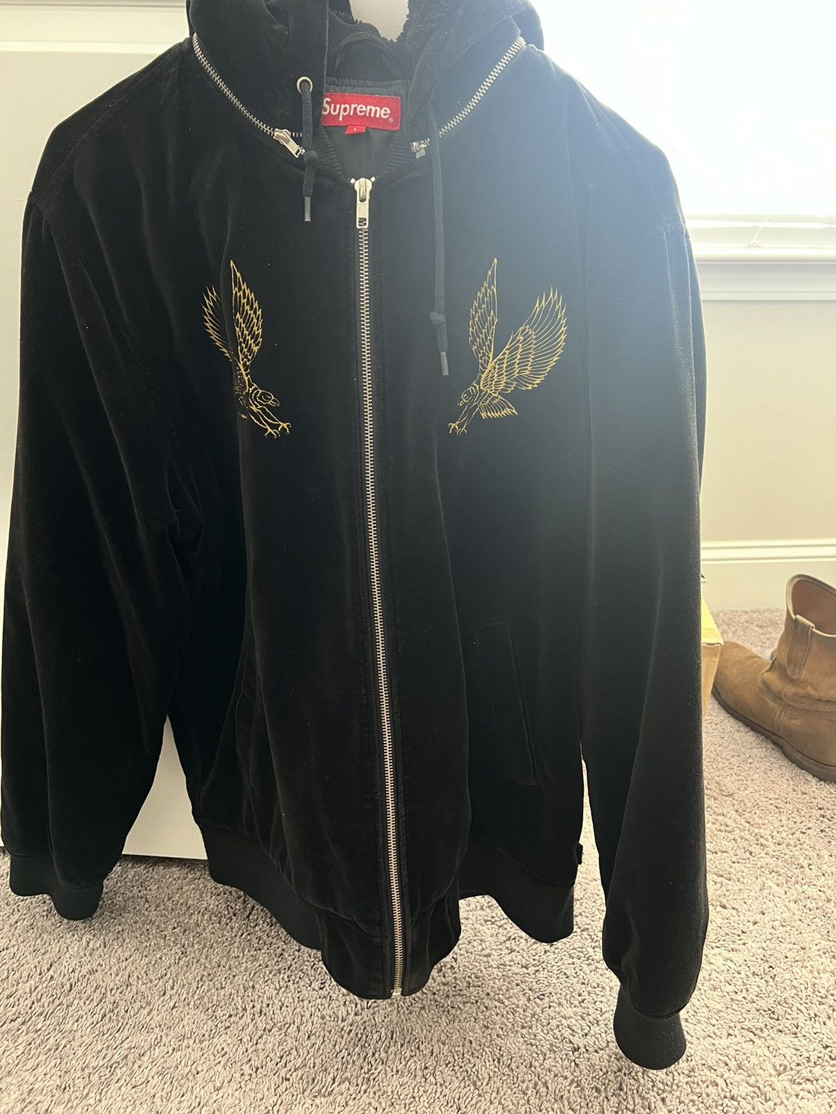Supreme Supreme Velour Eagle Bomber Jacket | Grailed