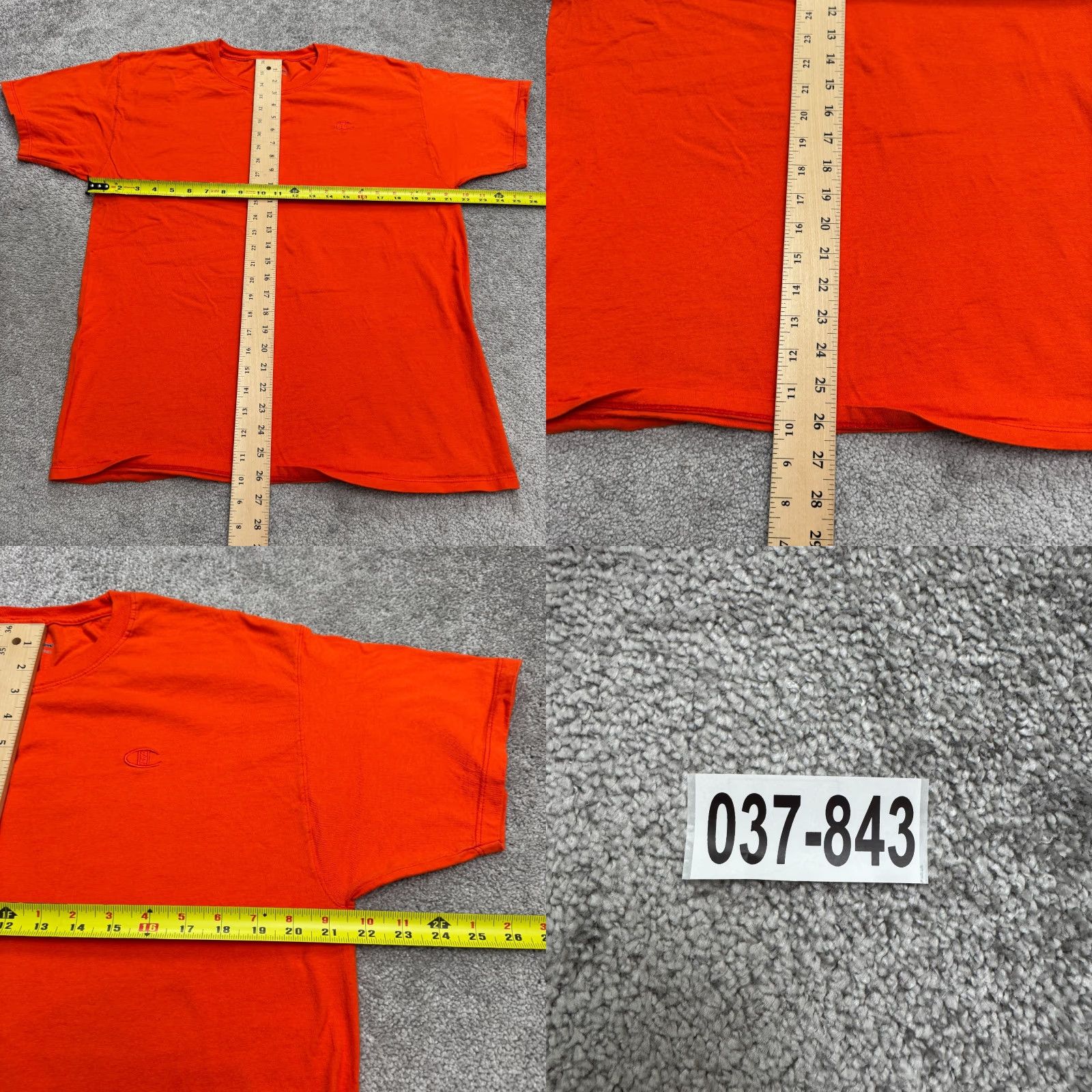 Champion Champion Shirt Mens Large Orange Logo T-Shirt Cotton Crew Neck Activewear Casual Sports Mens L Orange Logo Size US L / EU 52-54 / 3 - 8 Thumbnail