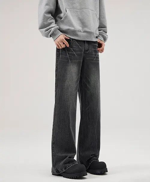 Japanese Brand American retro lightning crack loose bootcut jeans Size US 32 / EU 48 - 4 Thumbnail