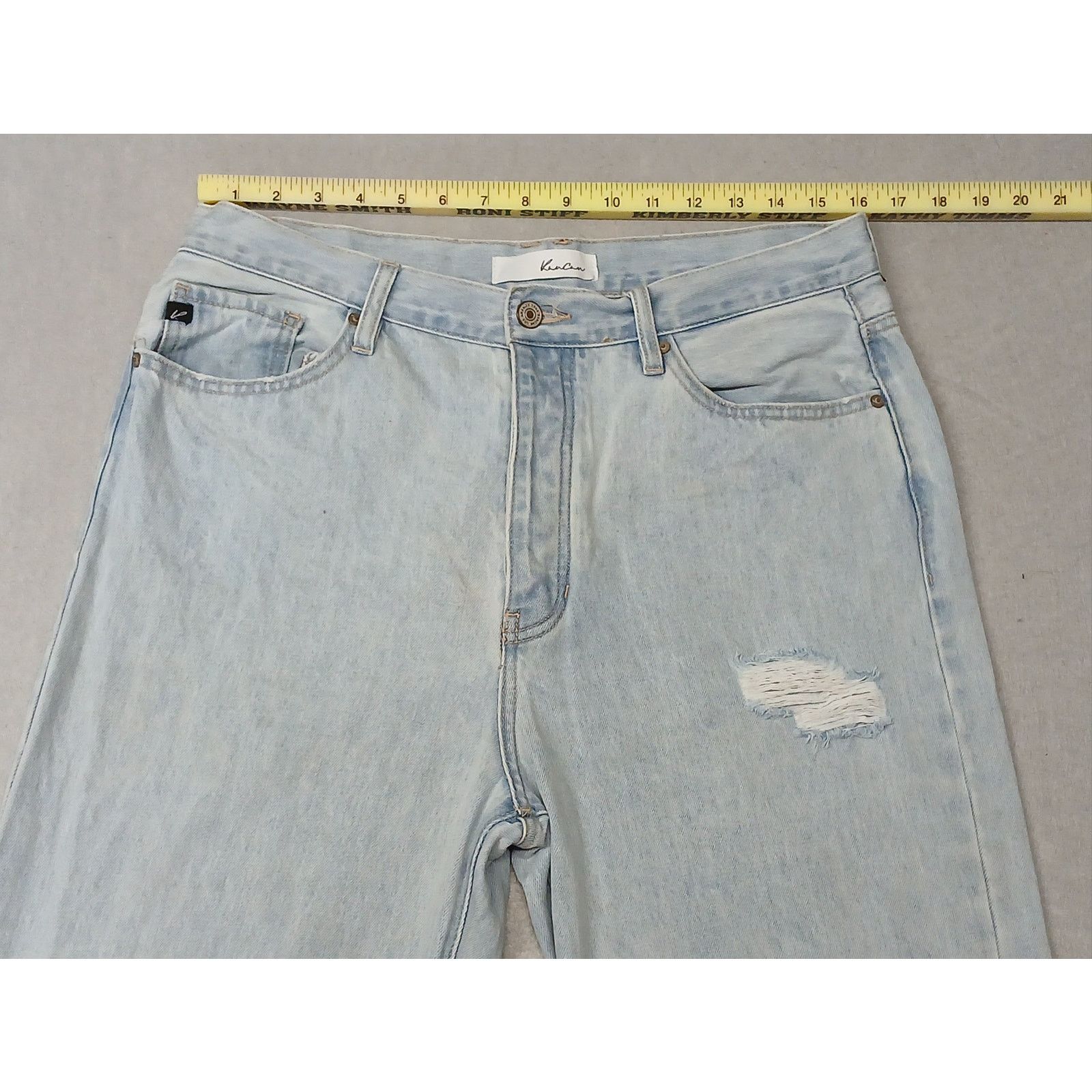 Kancan USA KanCan (13/30) Vintage Mid Rise Wide Leg Light Denim Jeans Size 32" / US 10 / IT 46 - 3 Thumbnail