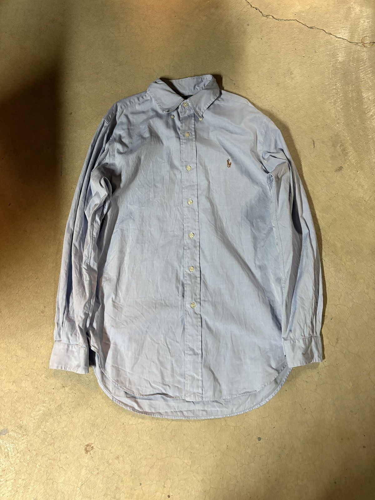 Polo Ralph Lauren Vintage 90s Polo Ralph Lauren Long Sleeve Shirt Light Blue Size US M / EU 48-50 / 2 - 1 Thumbnail