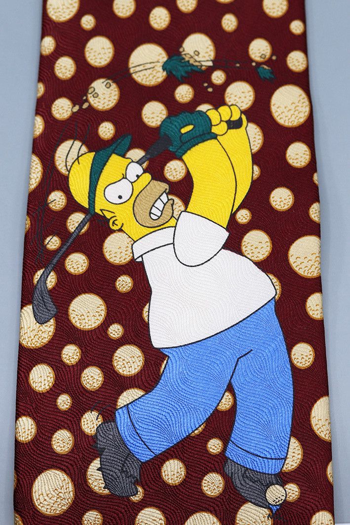 Other The Simpsons Homer Golf Tie – 1998 Vintage Italian Silk Size ONE SIZE - 6 Thumbnail