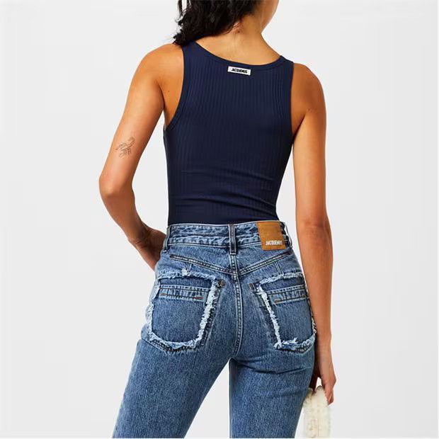 Jacquemus o1g2r1mq1024 Bodysuit in Dark Navy Size M / US 6-8 / IT 42-44 - 5 Thumbnail