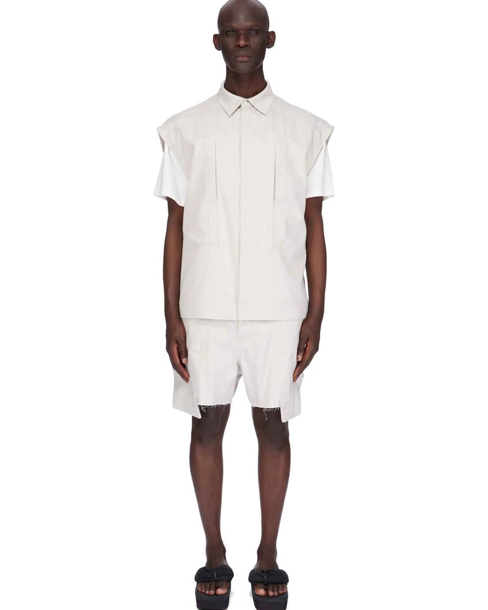 Rick Owens o1mle0226 Sleeveless Jumbo Outershirt In Gray Size US L / EU 52-54 / 3 - 9 Thumbnail