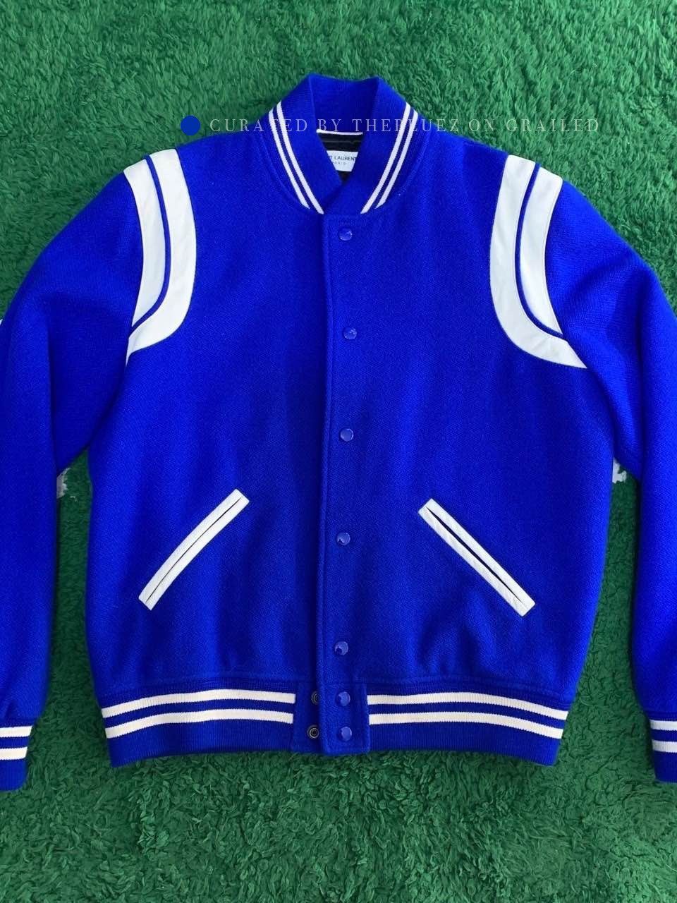 Saint Laurent Paris Blue Wool Bomber Jacket Size M Size US M / EU 48-50 / 2 - 1 Thumbnail