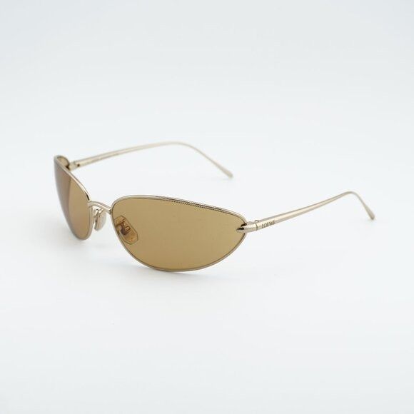 Loewe Loewe LW40164U 32E Sunglasses Shiny Gold Oval Frame, Brown Size ONE SIZE - 1 Thumbnail