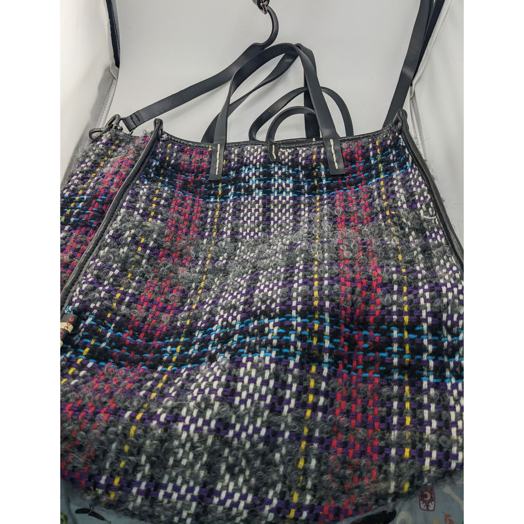 Other Manila Grace Multicolored Tweed Tote With Leather Straps & A Size ONE SIZE - 9 Thumbnail