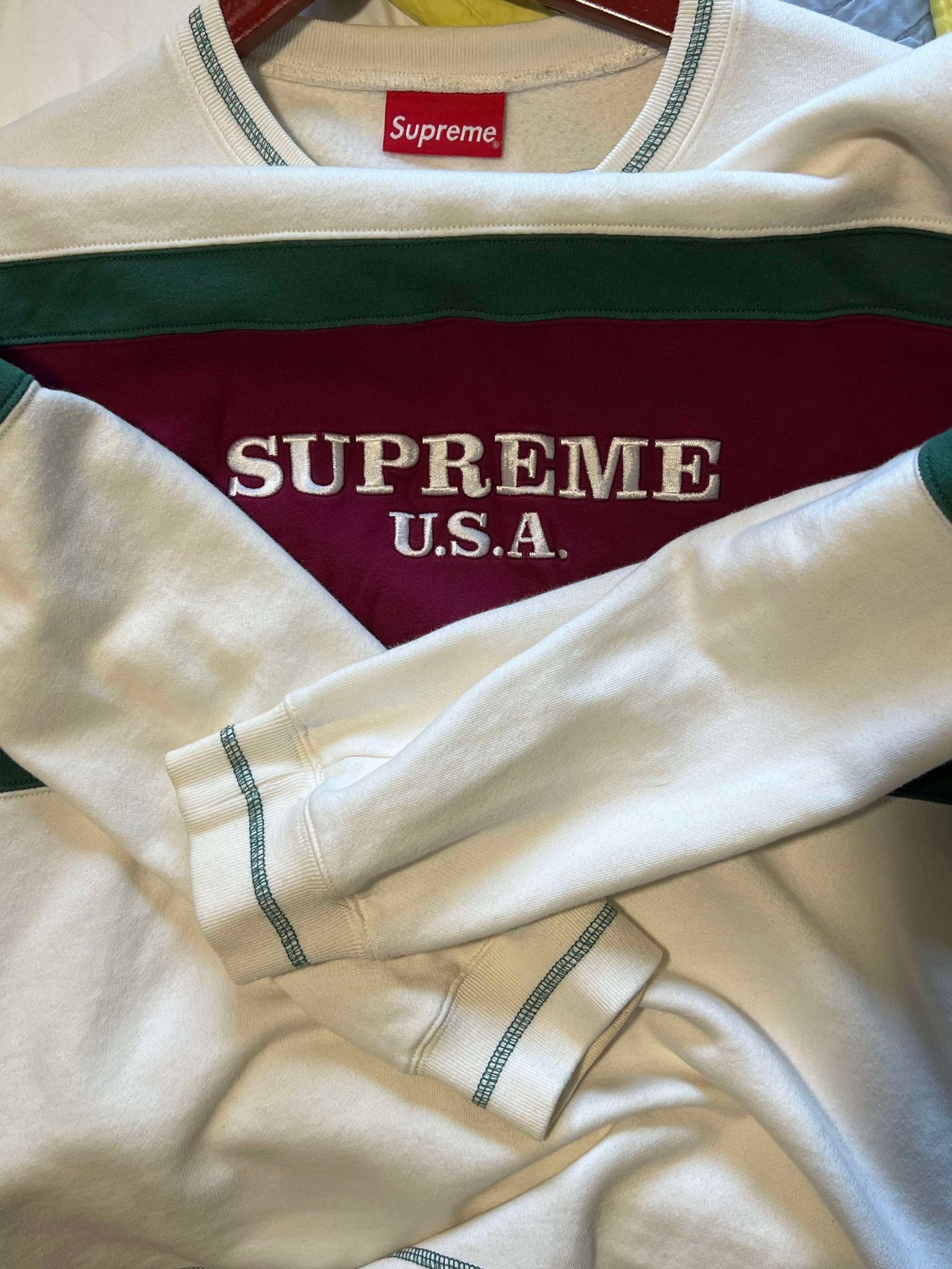 Supreme Supreme Center Stripe Crewneck Size US L / EU 52-54 / 3 - 3 Thumbnail