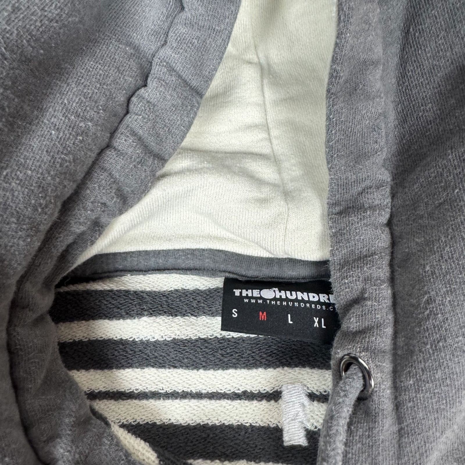 The Hundreds Vintage The Hundreds Mens Gray White Cotton Striped Hoodie M Size US M / EU 48-50 / 2 - 8 Thumbnail