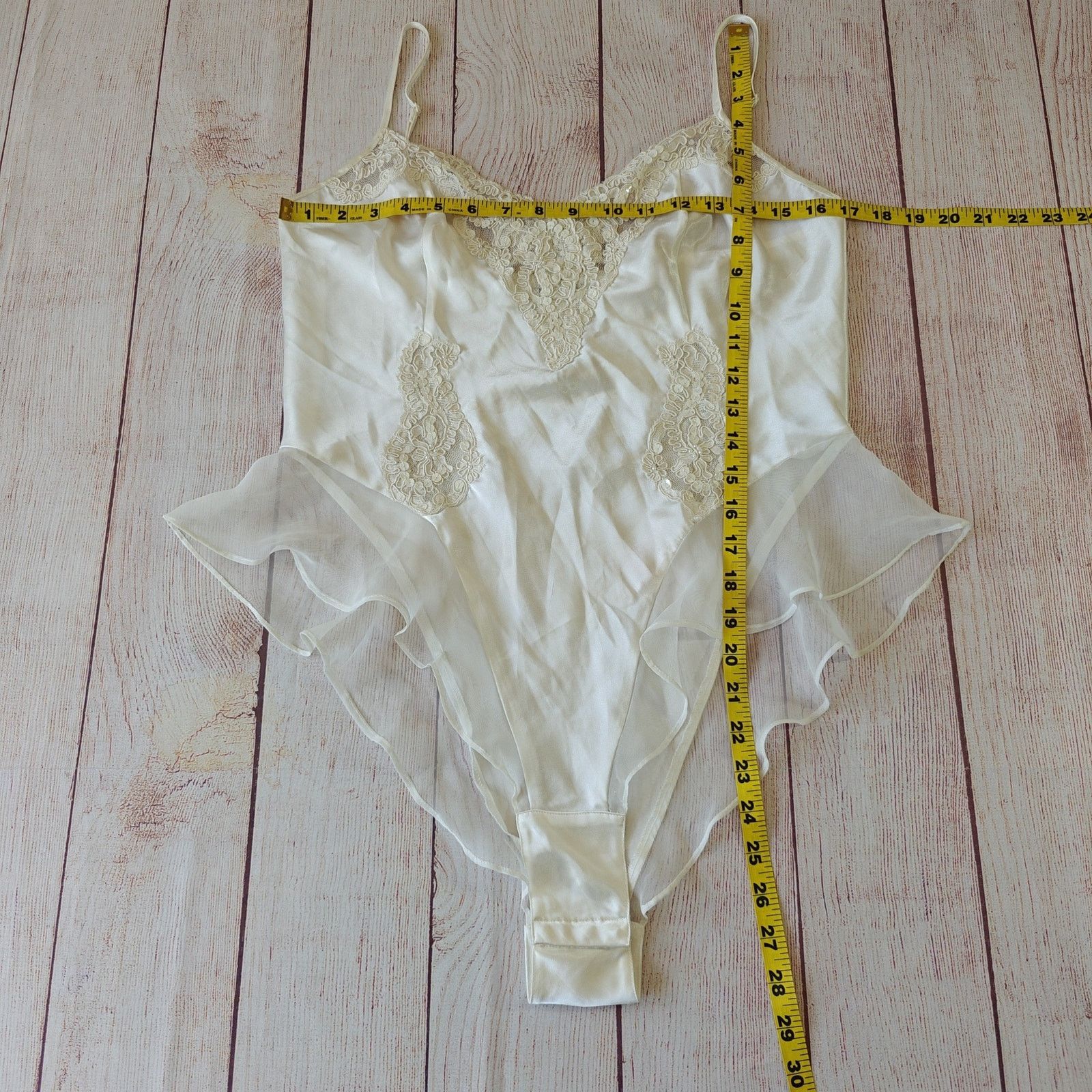 Victoria's Secret Vintage 90s embellished lace chiffon teddy sz M Size ONE SIZE - 7 Thumbnail
