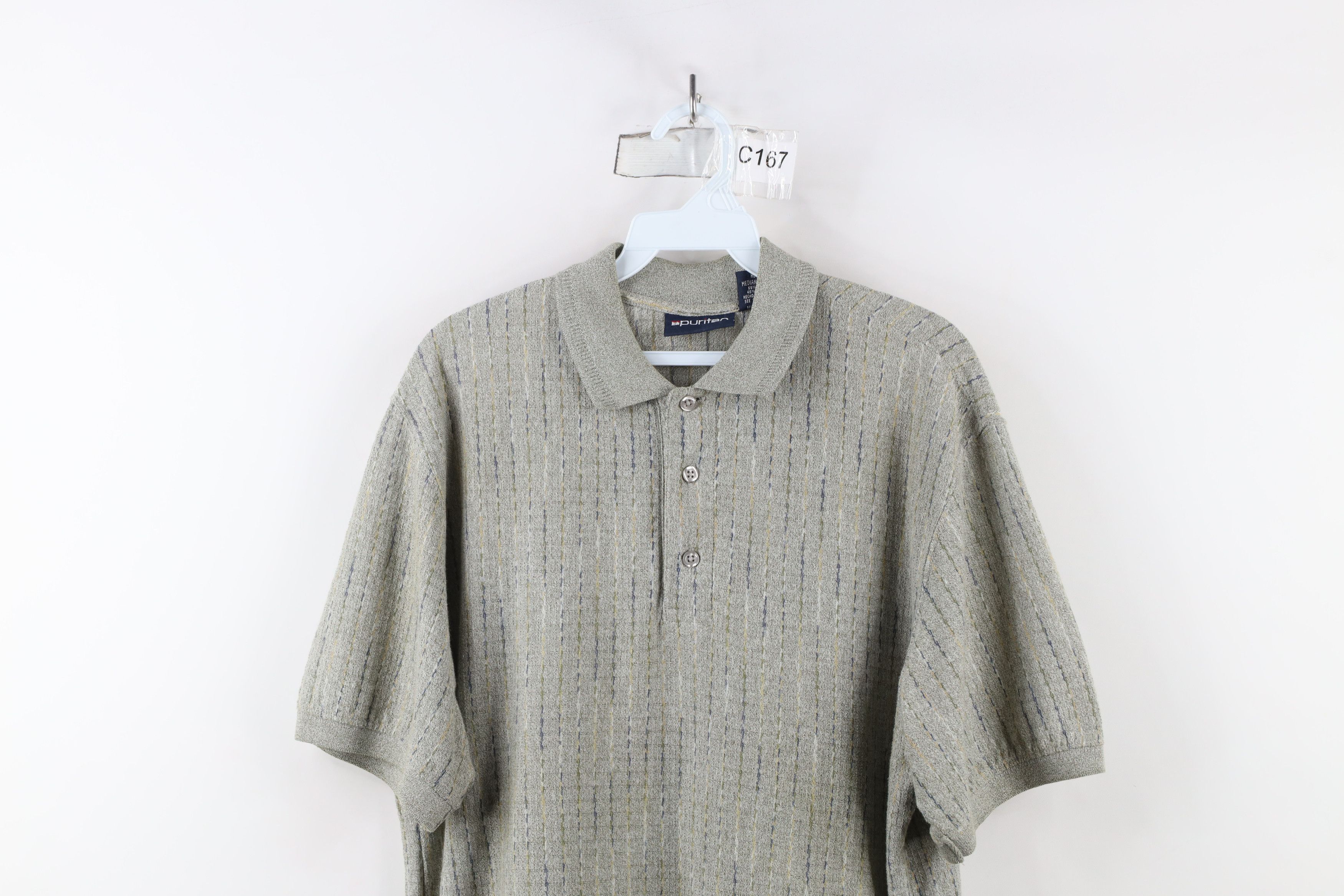 Vintage Vintage 90s Streetwear Striped Knit Collared Golf Polo Shirt Size US M / EU 48-50 / 2 - 2 Thumbnail