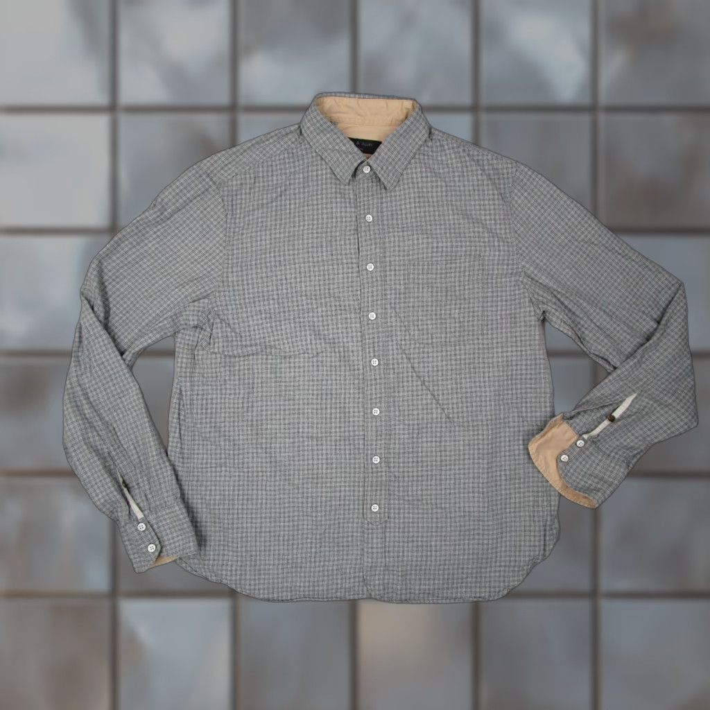 Rag & Bone Rag & Bone Shirt Mens XL Gray Check Long Sleeve Button Up Knit Casual Work Flip Cuff Size US XL / EU 56 / 4 - 1 Thumbnail