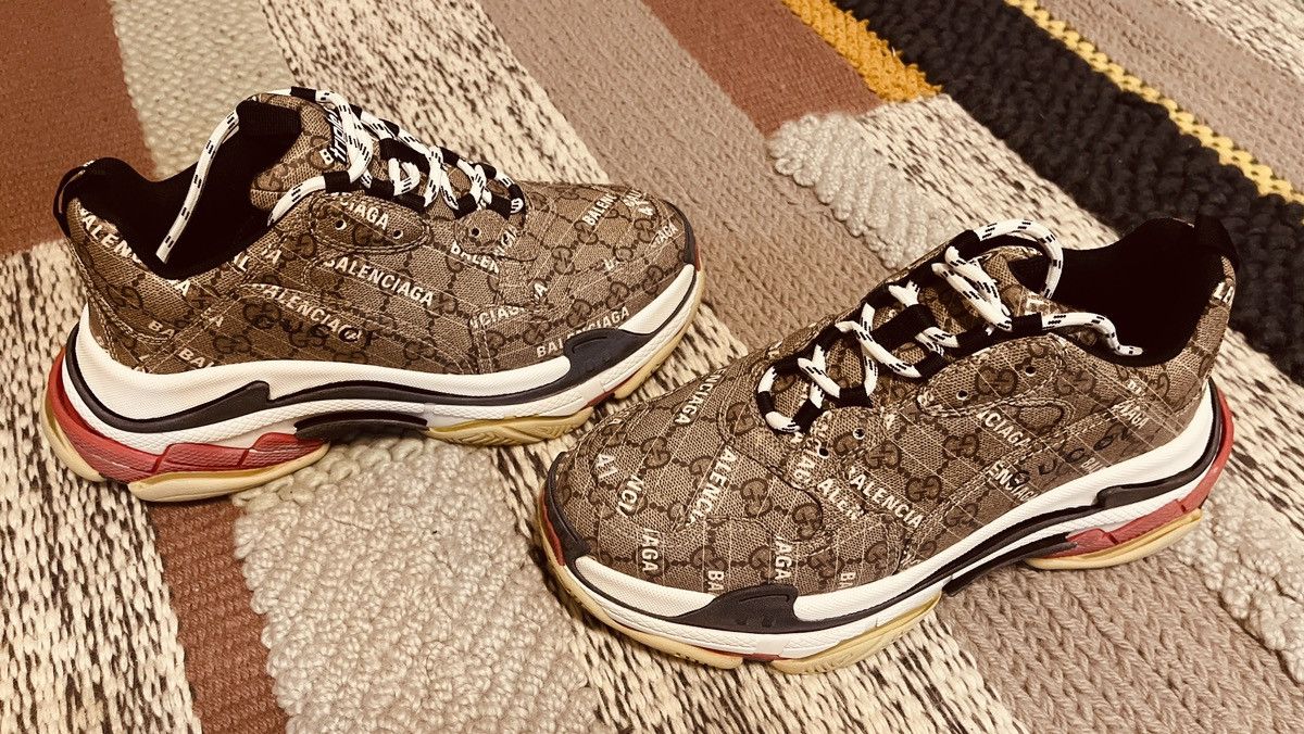 Balenciaga × Gucci Gucci x Balenciaga Triple S Hacker Collab Sneaker Size US 8 / EU 41 - 6 Thumbnail