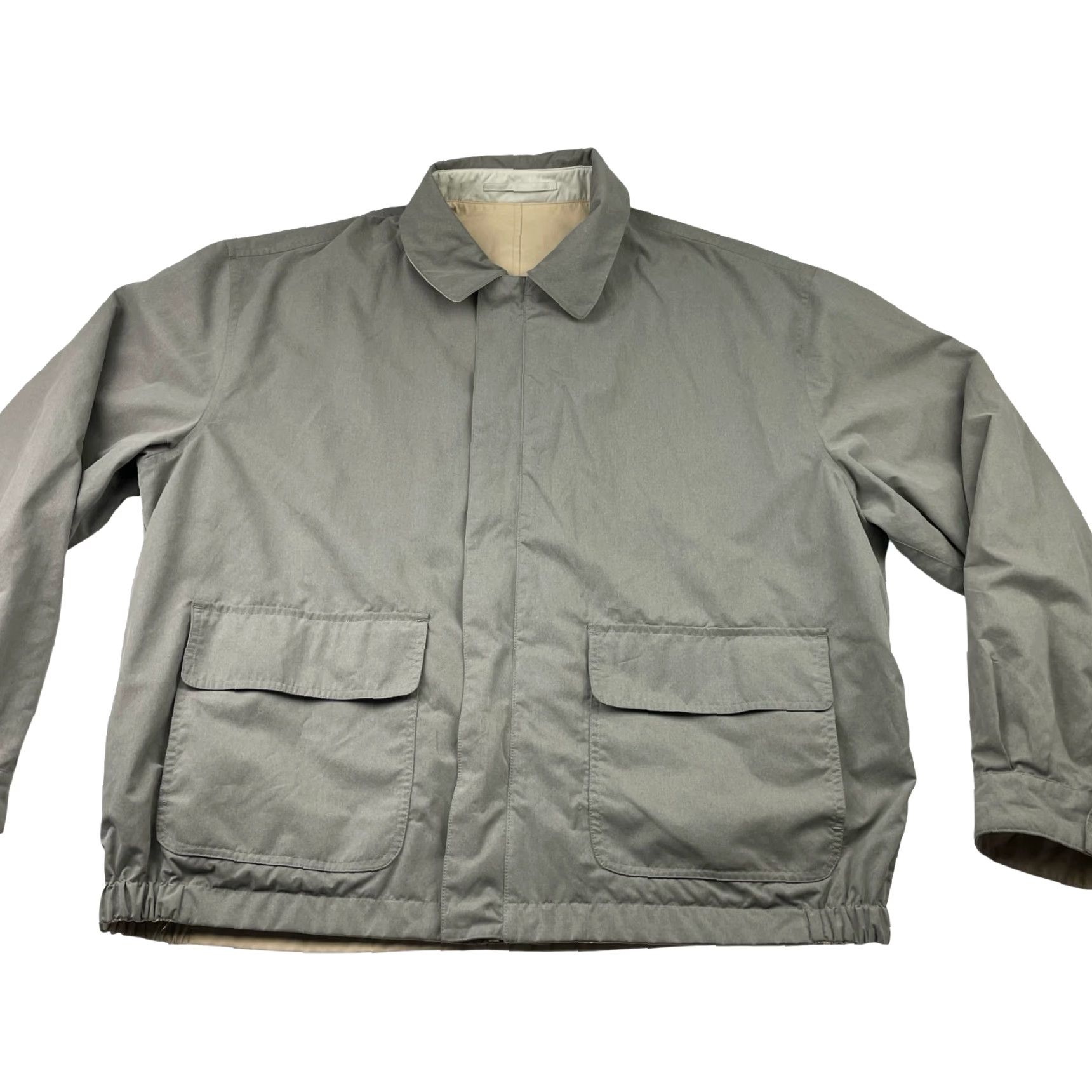 Jos. A. Bank Jos. A. Bank Men's Reversible Windbreaker Bomber Jacket Tan/Gray Full Zip XL Size US XL / EU 56 / 4 - 3 Thumbnail