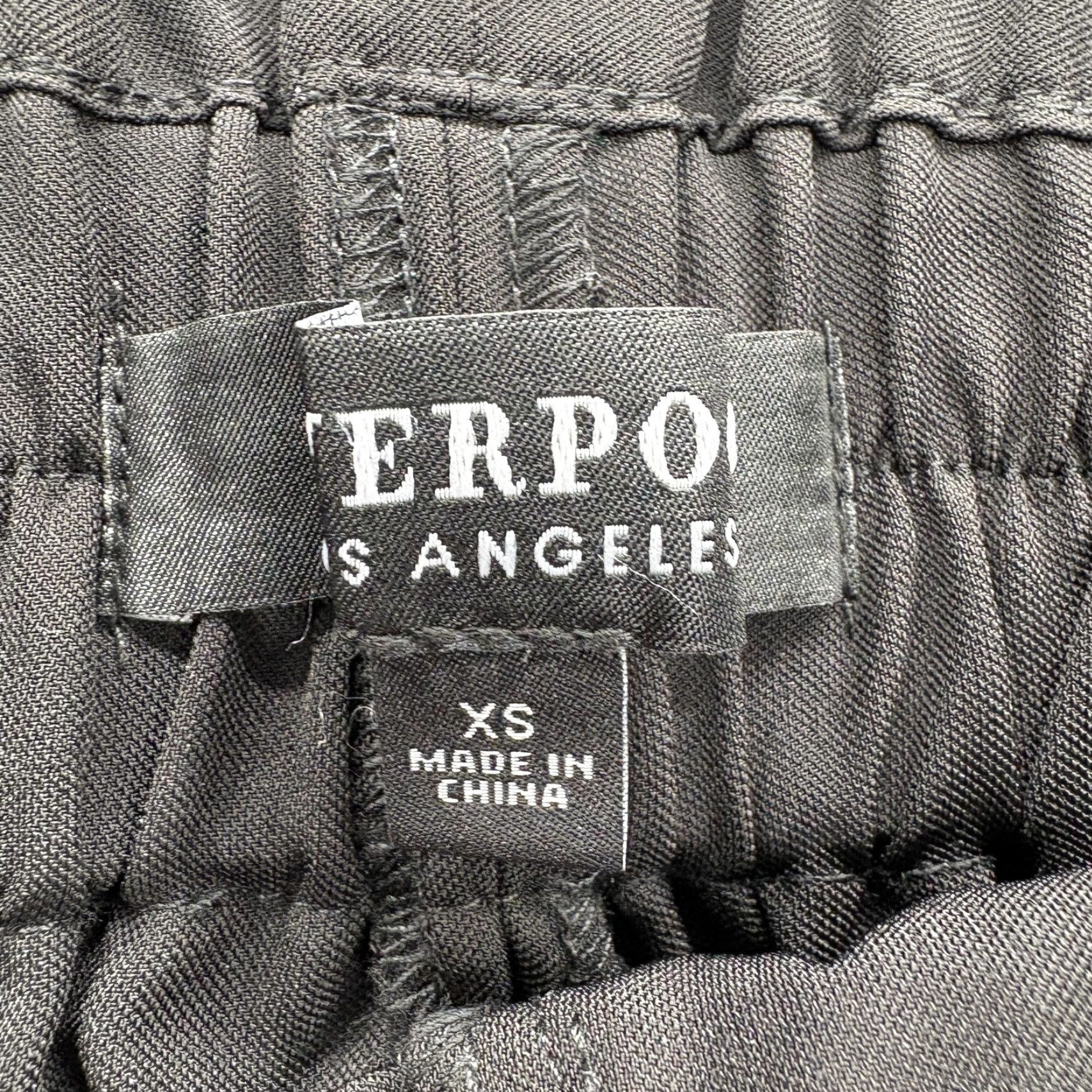 Vintage Liverpool Jeans Cropped Wide Leg Pants Womens XS Black Pleated Belted NWT Size 26" / US 2 / IT 38 - 4 Thumbnail