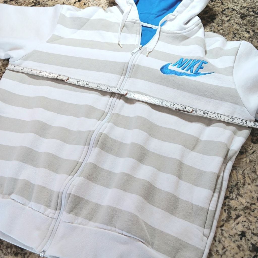 Nike 1990's Nike Made In Canada Zip Up Hoodie Sweater White Gray Size US M / EU 48-50 / 2 - 3 Thumbnail