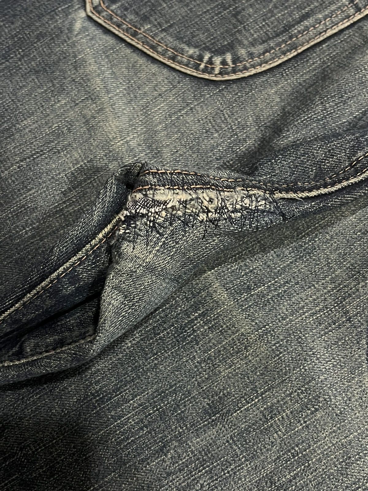 Evisu ⚡️Selvedge⚡️Vintage Japan Brand Nitraid Dark Blue Loose Jeans Size US 37 - 12 Thumbnail
