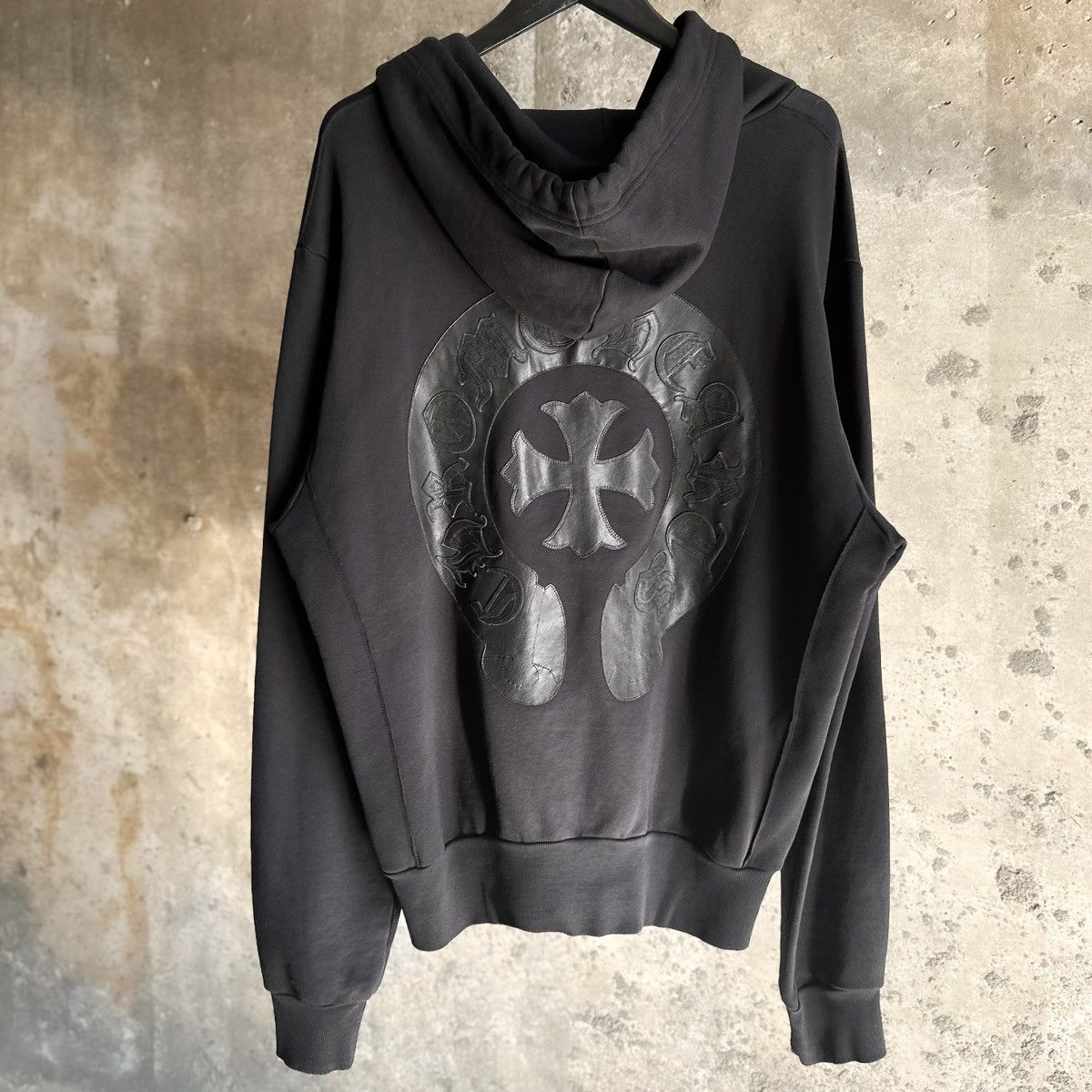 Chrome Hearts Chrome Hearts Black Leather Horseshoe Patch Zip Up Hoodie Size US XL / EU 56 / 4 - 3 Thumbnail