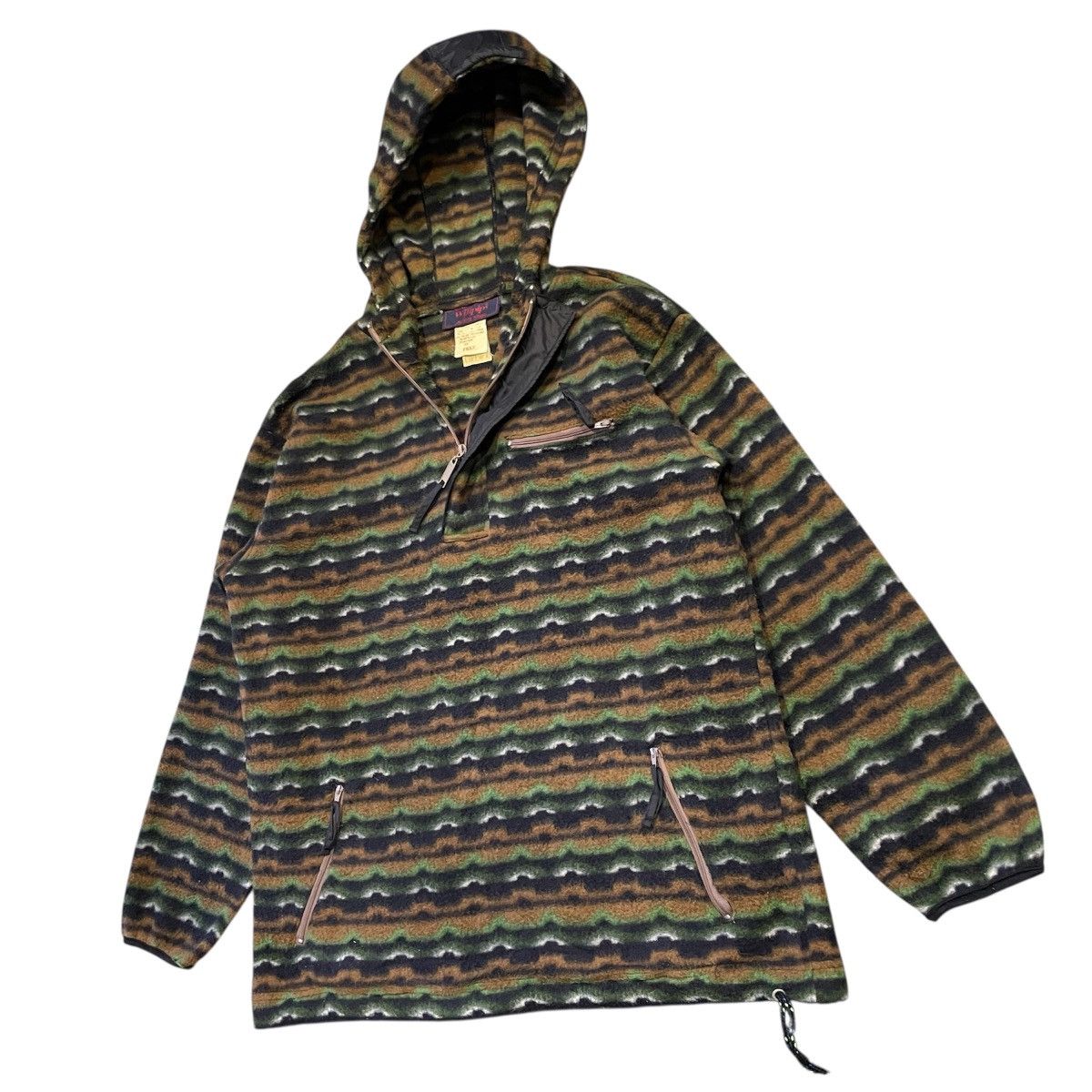 Vintage Vtg Willpips Active Style Earth Tone Aztec Stripe Fleece Size US L / EU 52-54 / 3 - 3 Thumbnail