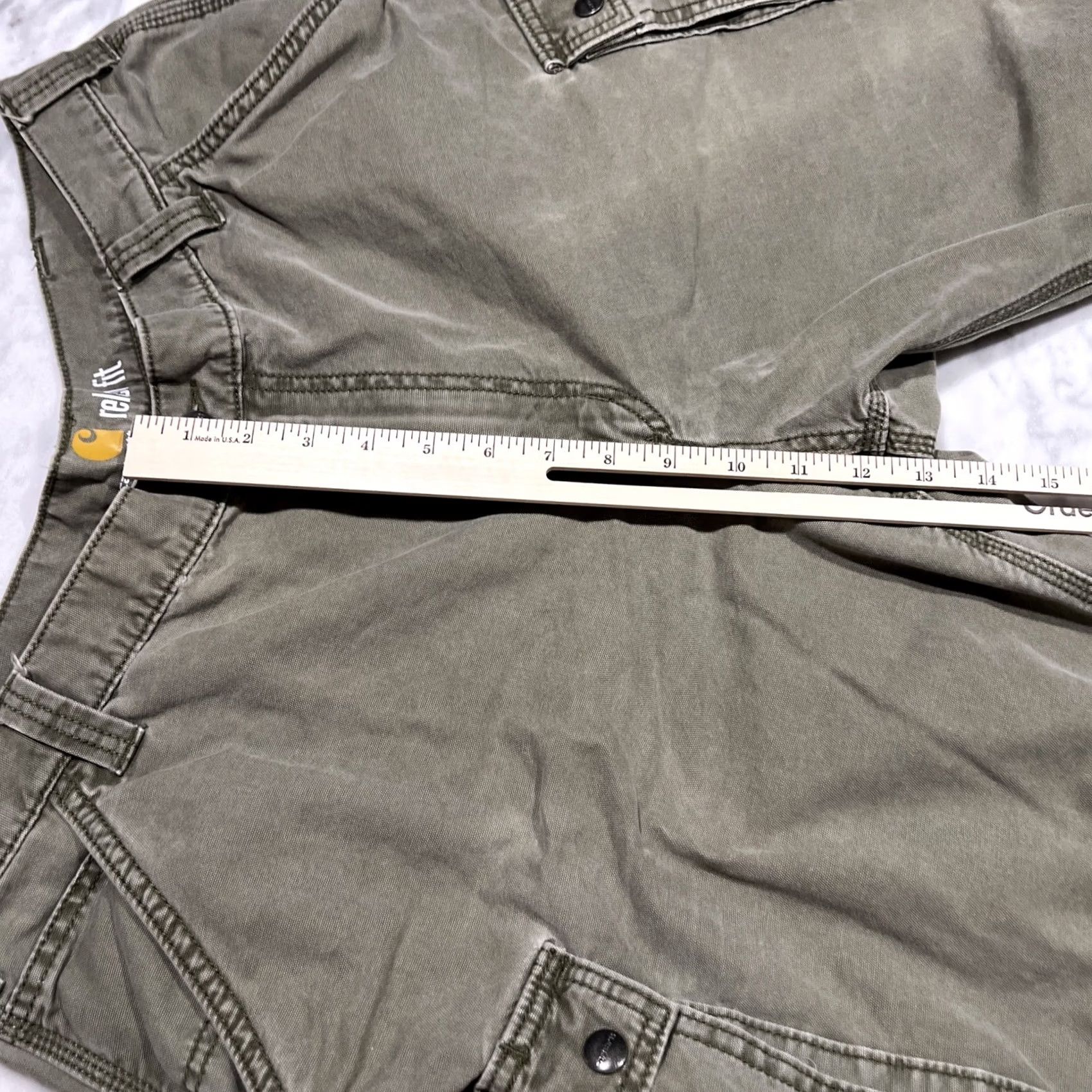 Carhartt Carhartt Mens Cargo Shorts - Green Canvas Workwear Size US 40 / EU 56 - 5 Thumbnail