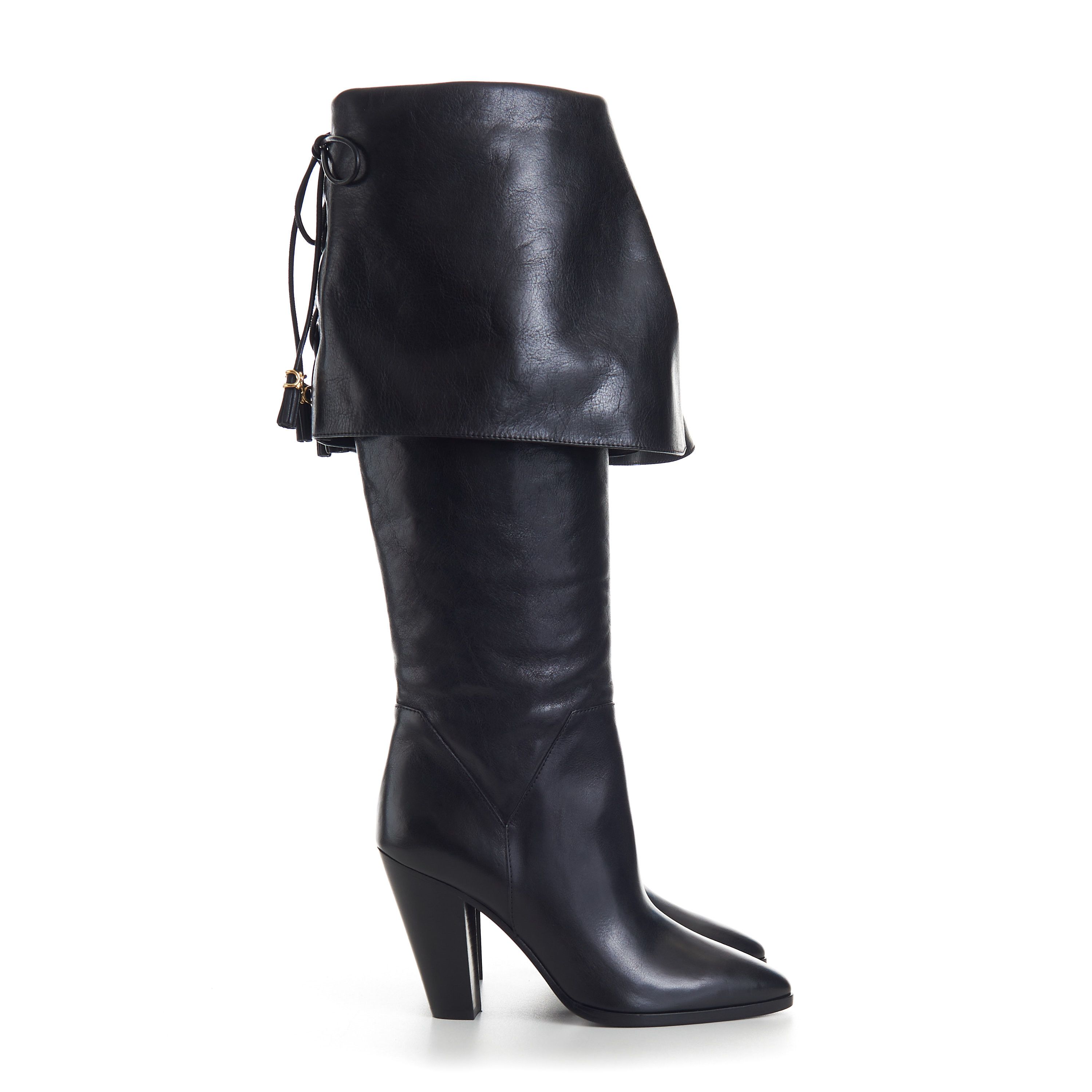 Celine Black Leather La Mousquetaire High Boot - Wiltern | Grailed